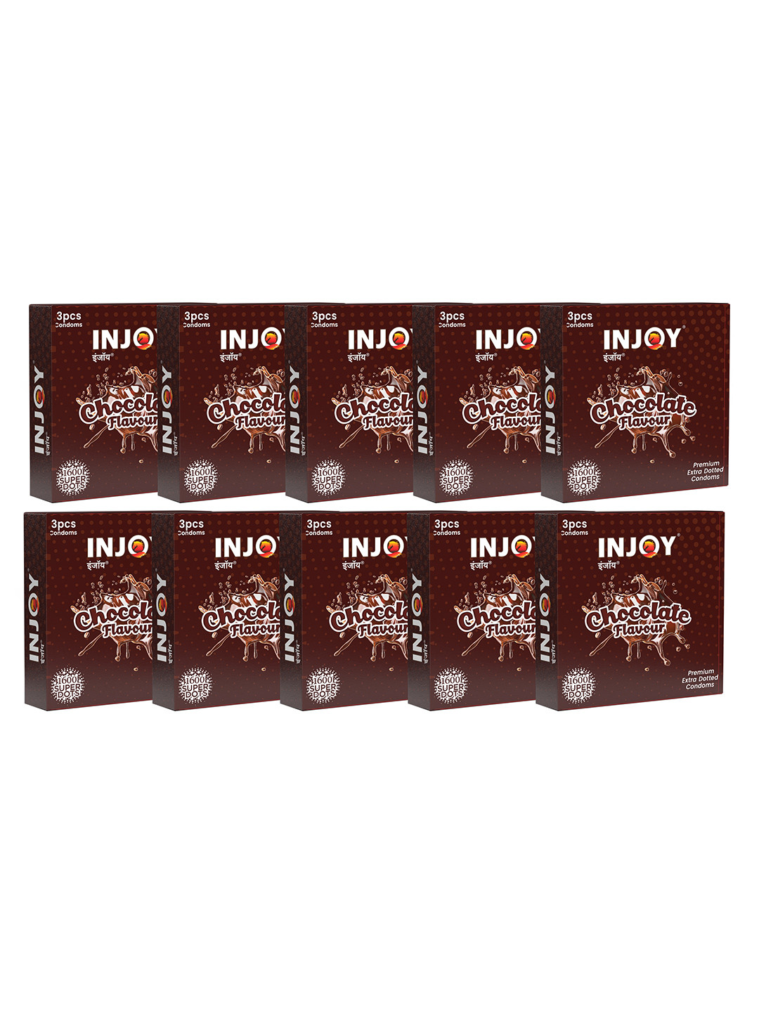 INJOY Extra Dotted Chocolate Flavored Condoms - 30 pcs
