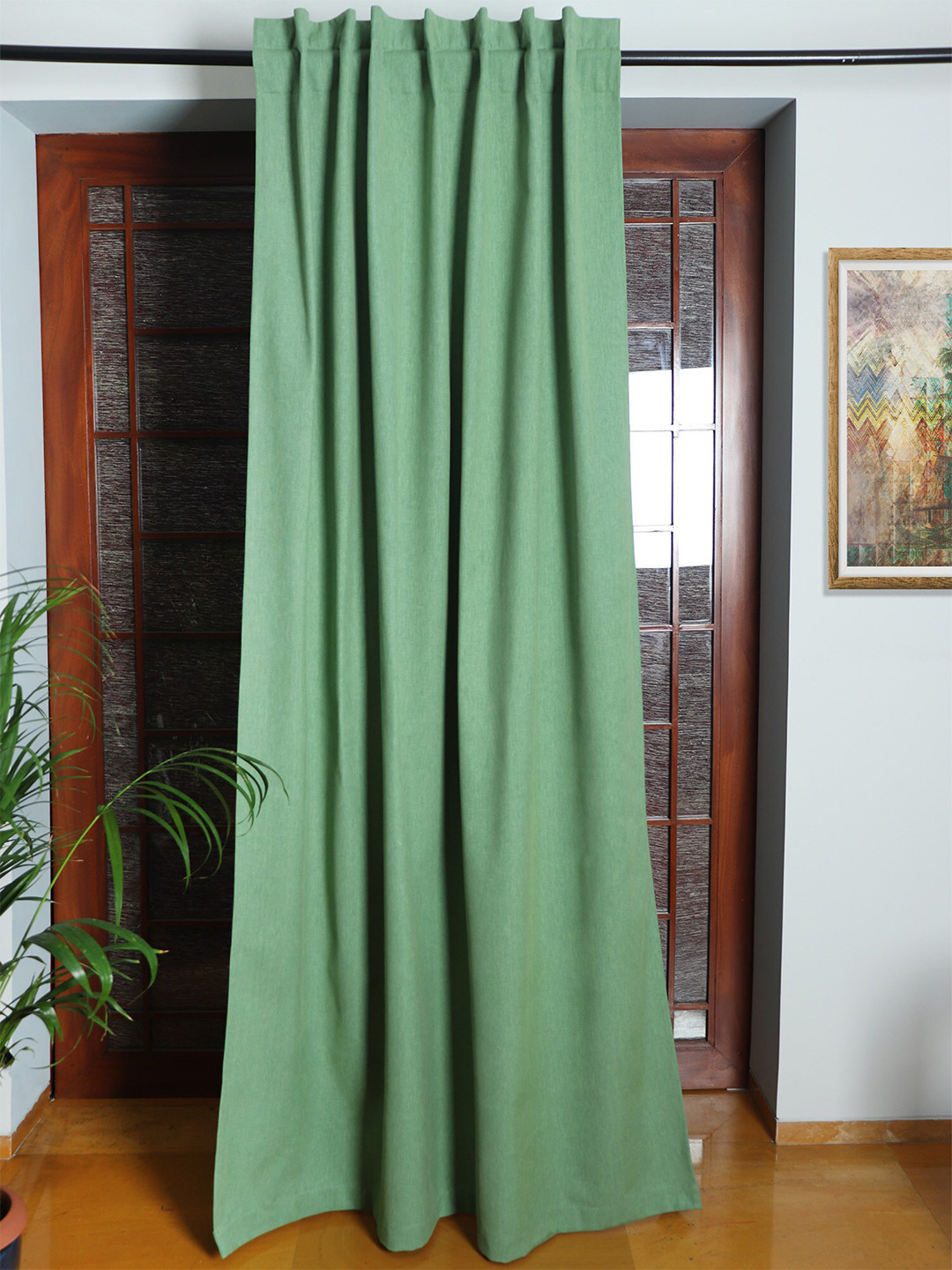 ZEBA Green Room Darkening Cotton Door Curtain