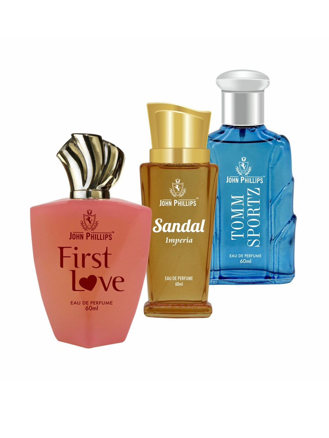 JOHN PHILLIPS Set of 3 Eau De Parfum 60ml Each-First Love + Sandal Imperia + Tomm Sportz