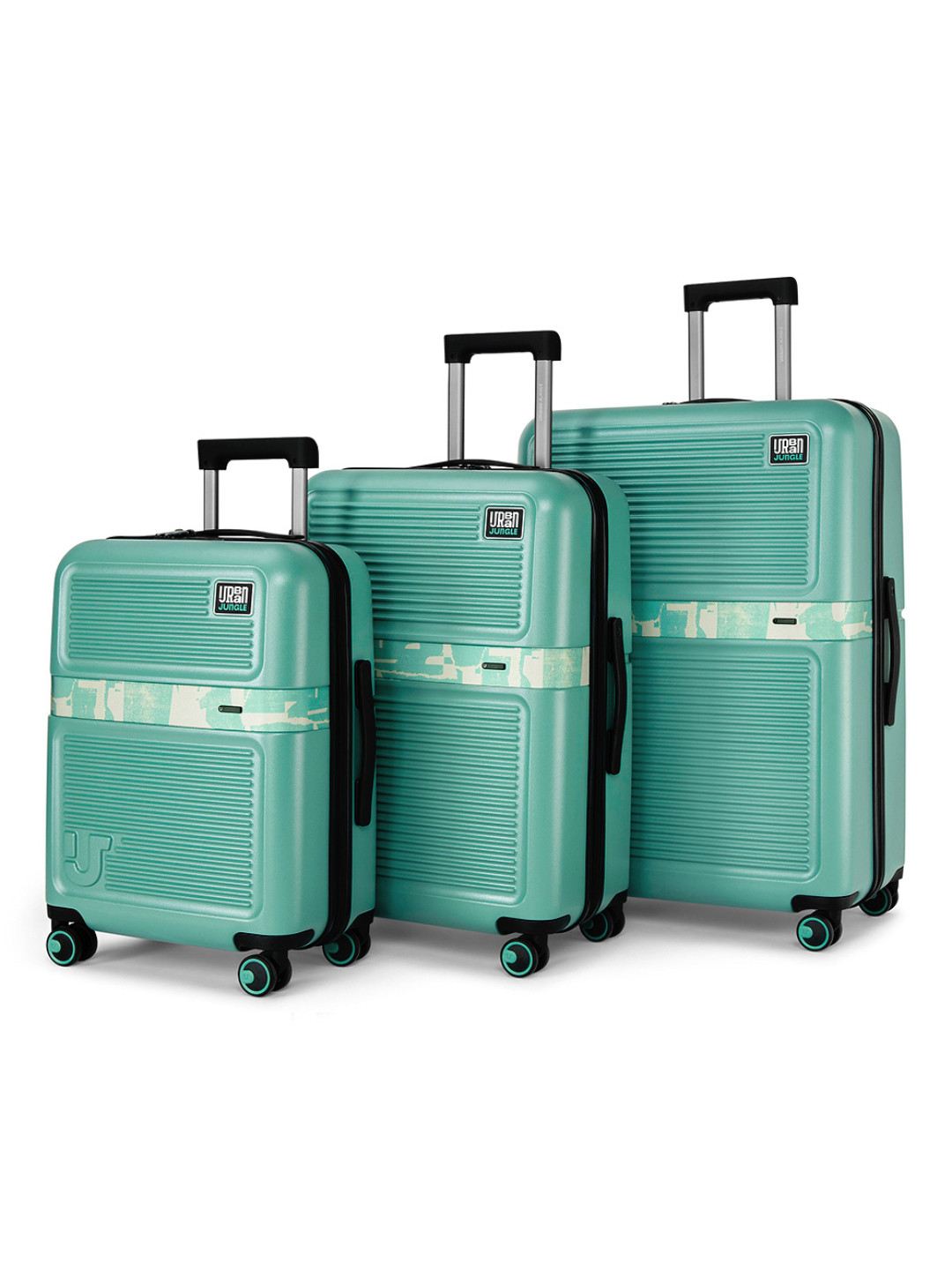 Urban Jungle By Safari Matcha Green Yellow Hardside Set of 3 Polycarboante Trolley