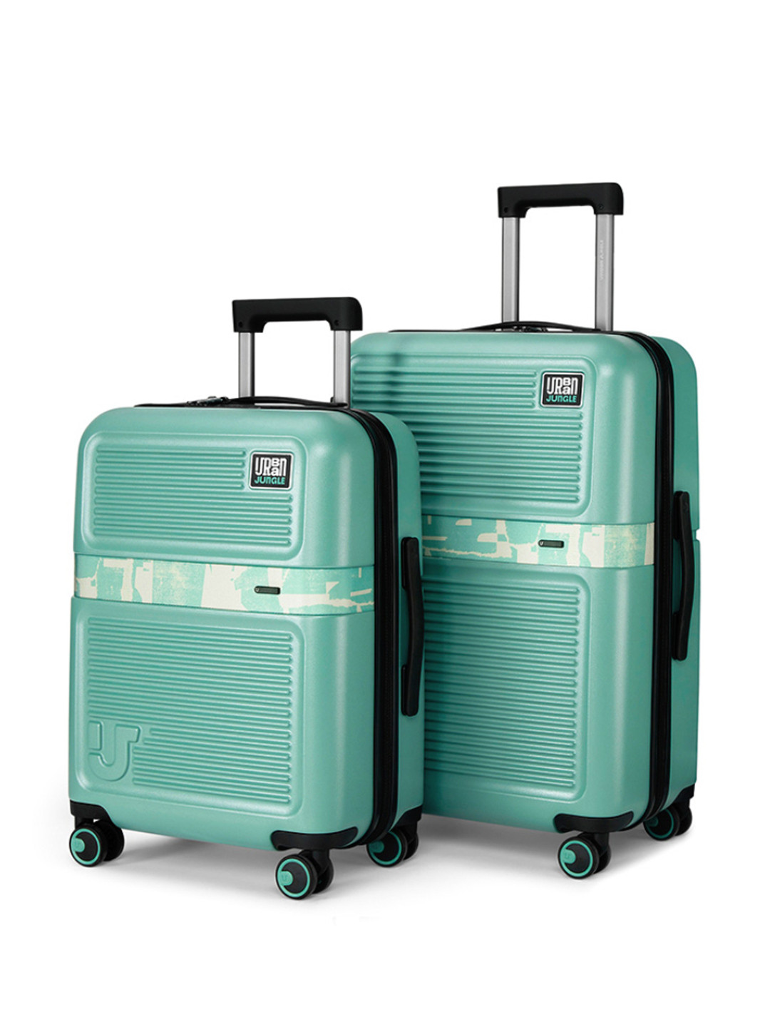 Urban Jungle By Safari Set of 2 Matcha Green Hardside Trolley Polycarboante Suitcase