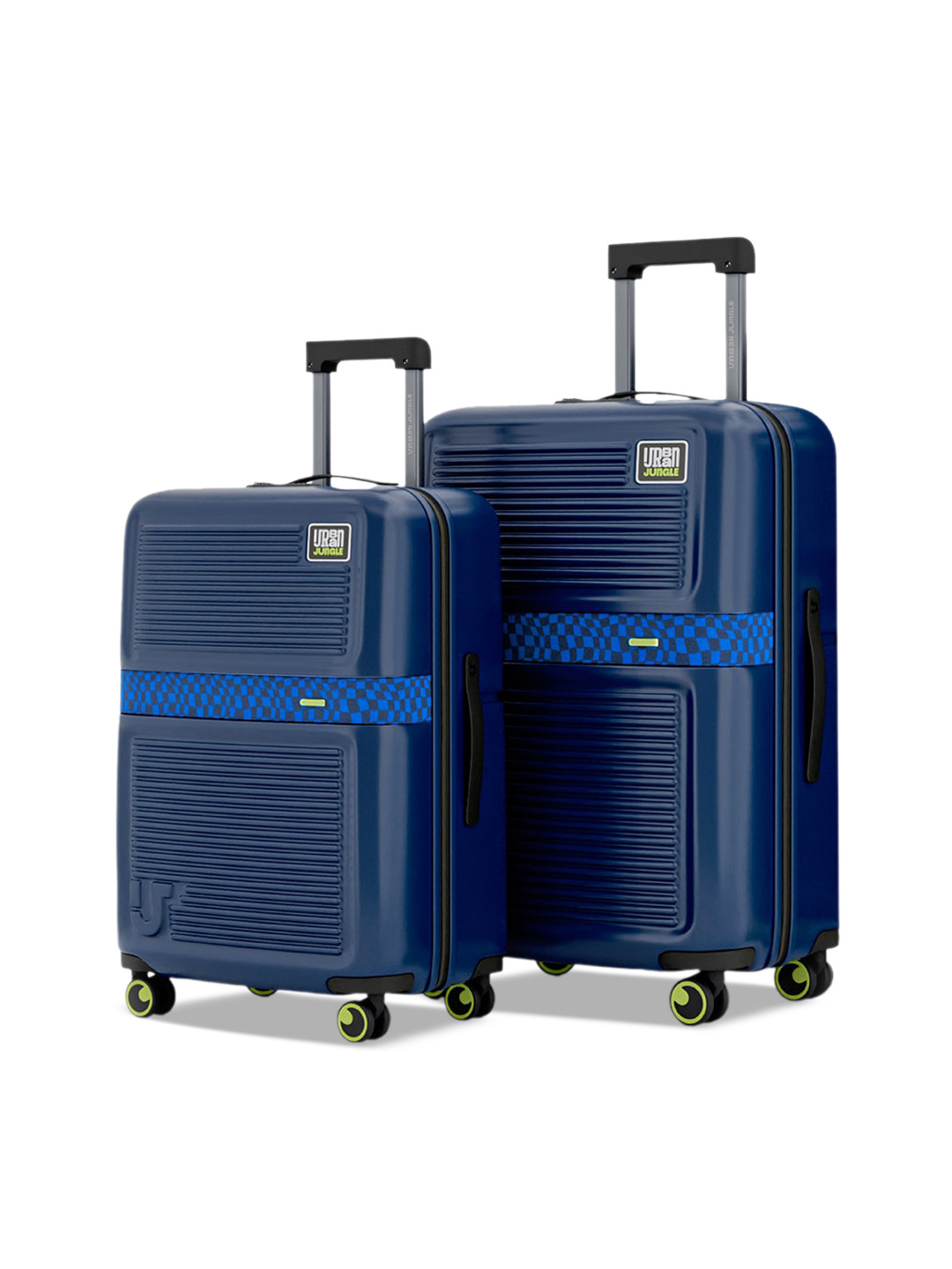 Urban Jungle By Safari Set of 2  Navy Hardside Trolley Polycarbonate Suitcase