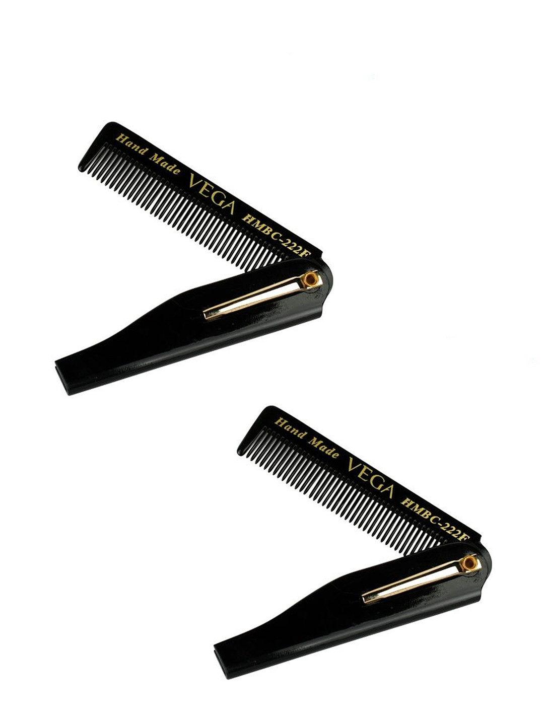VEGA Men Set of 2 Beard Comb - Black - VC2HMBC-222F