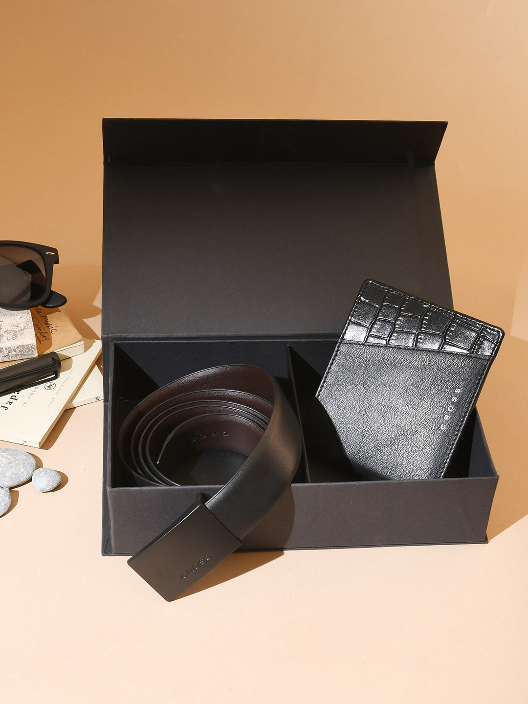 Cross Men Slim Wallet & Belt Leather Accessory Gift Set