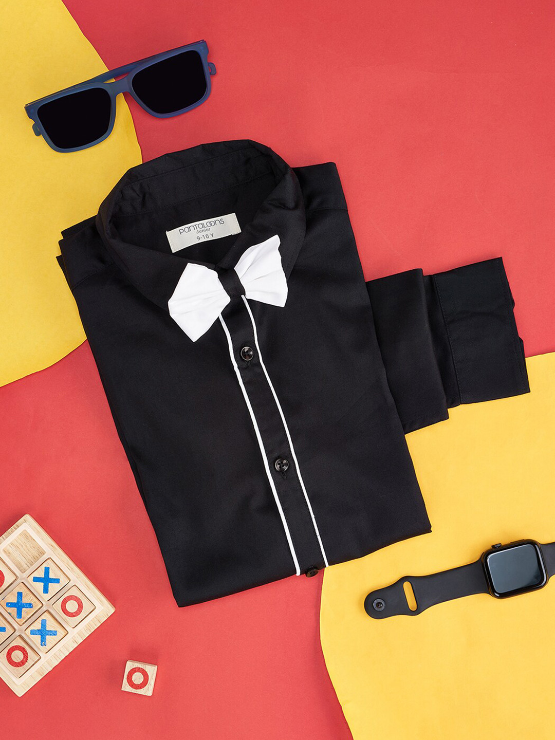 Pantaloons Junior Boys Cotton Casual Shirt Comes With Bow