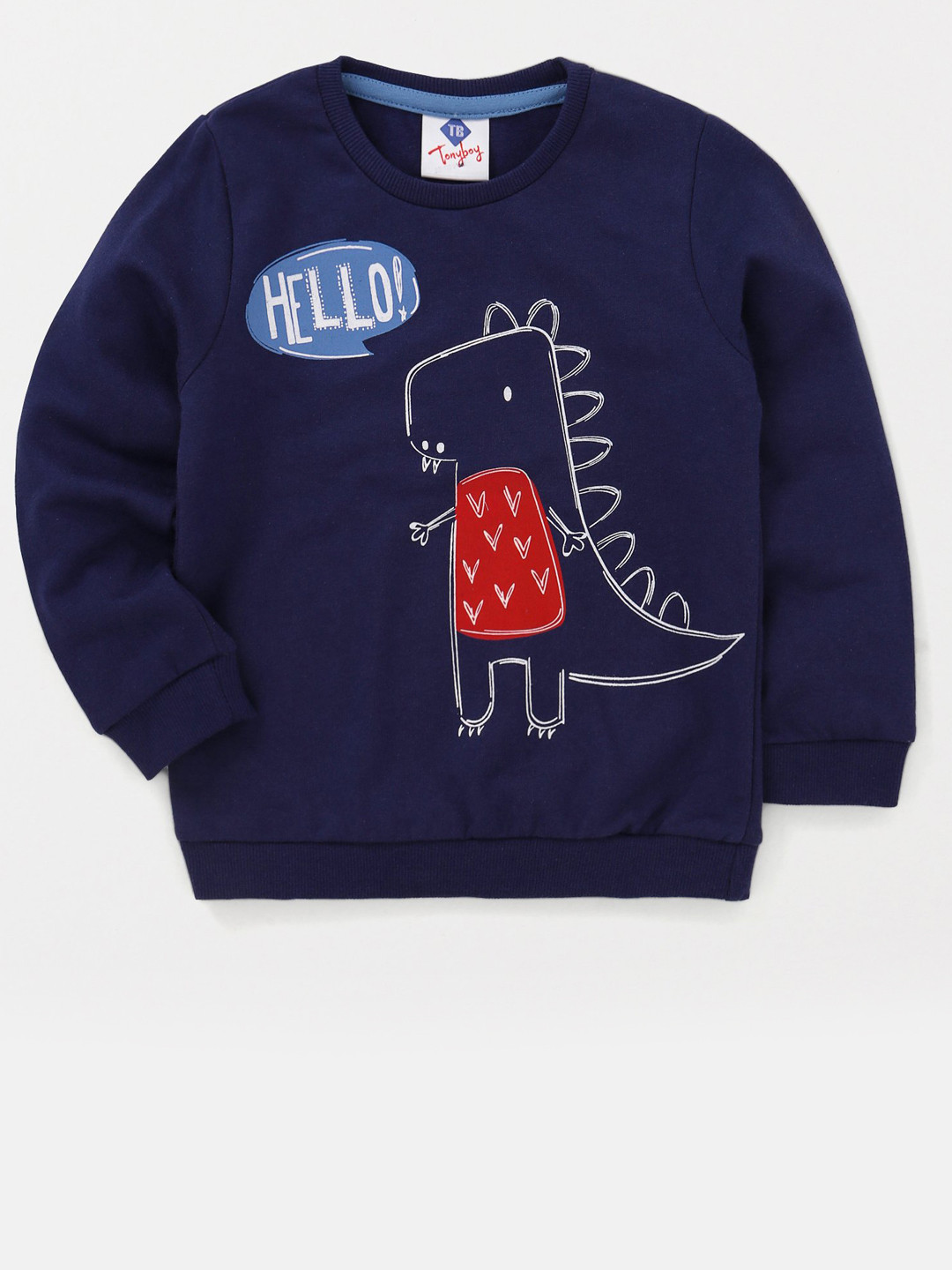 TONYBOY Boys Navy Blue Printed Sweatshirt