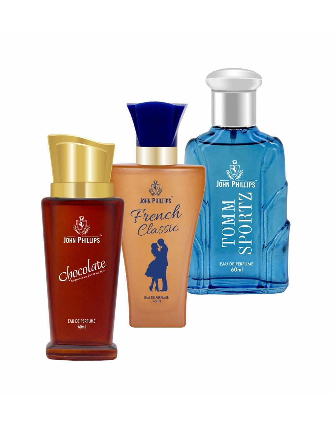 JOHN PHILLIPS Set Of 3 French EDP 60 ml Each - Chocolate - French Classic - Tomm Sportz