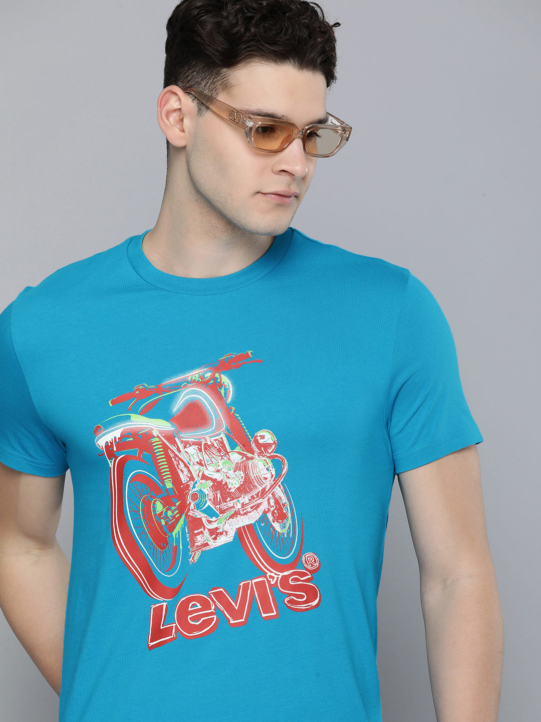 Levis Men Brand Logo Printed Pure Cotton T-shirt