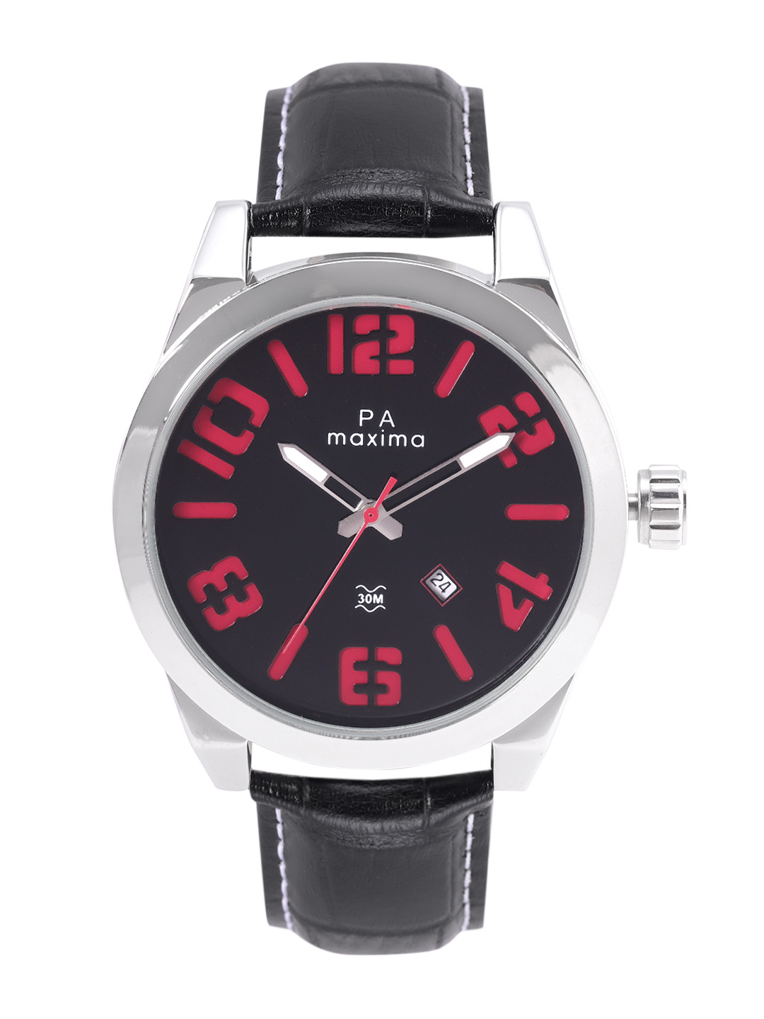 maxima Men Leather Straps Analogue Watch 49360LAGI