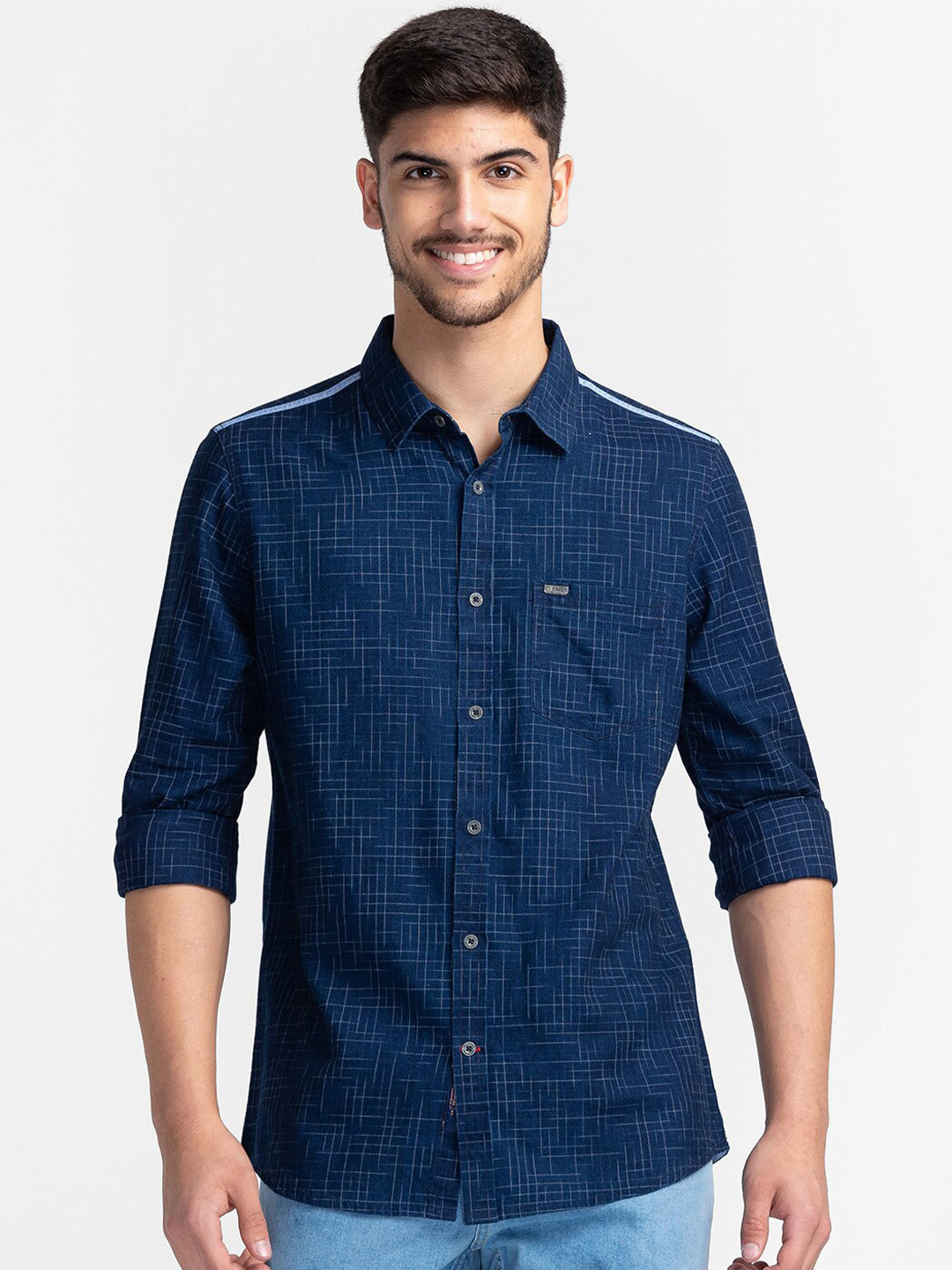 Being Human Checked Slim Fit Casual Shirt