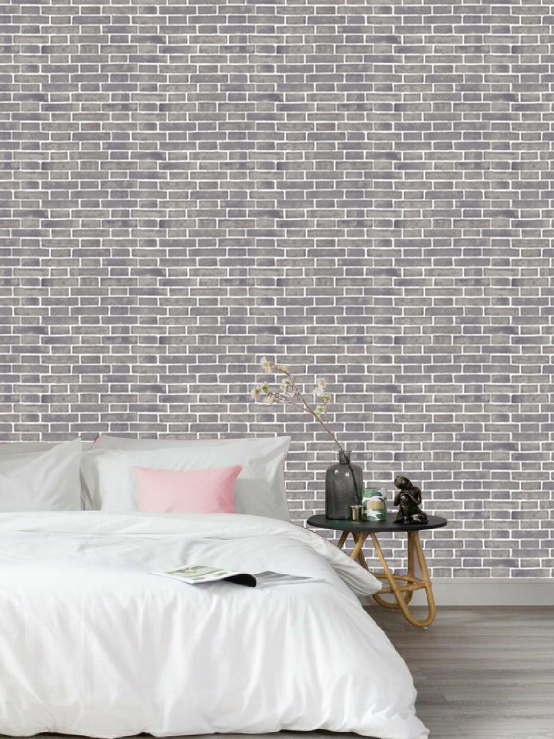 Jaamso Royals Grey Vintage Damask Self Adhesive Wall Sticker