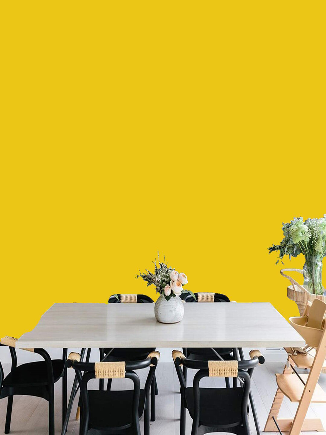 Jaamso Royals Yellow Colored Self-adhesive & Waterproof Peel & Stick Wallpaper