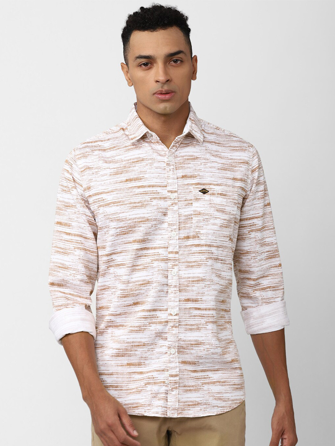 VAN HEUSEN DENIM LABS Slim Fit Abstract Printed Casual Pure Cotton Shirt