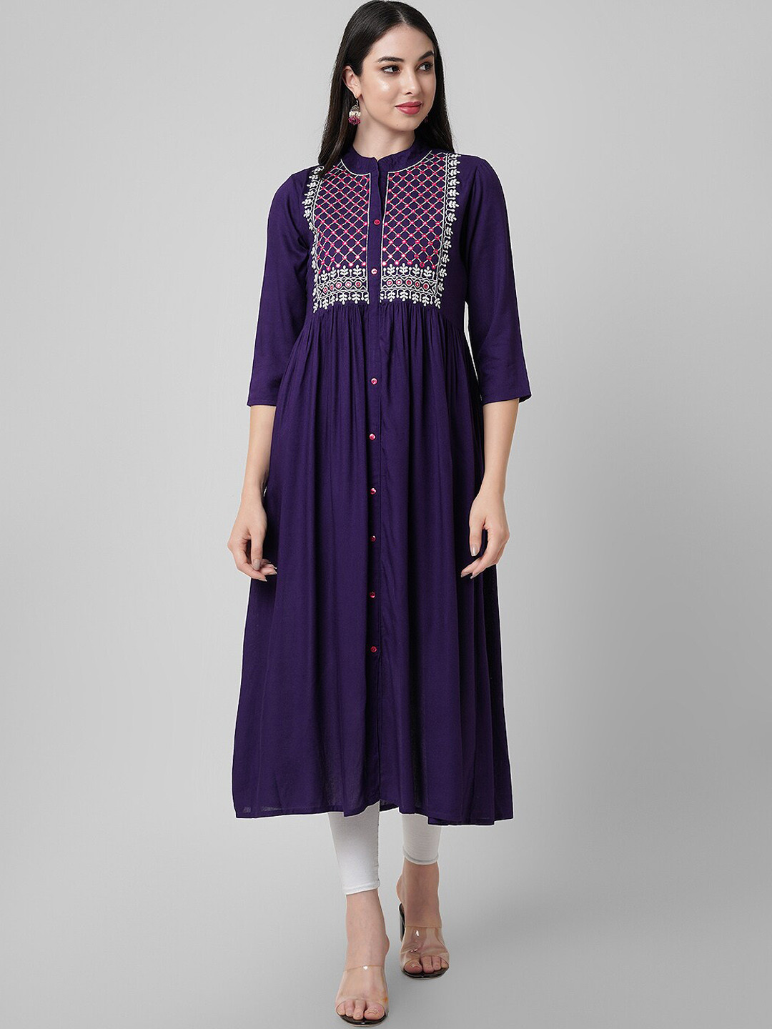 Ashlee Yoke Design Embroidered Thread Work Kurta