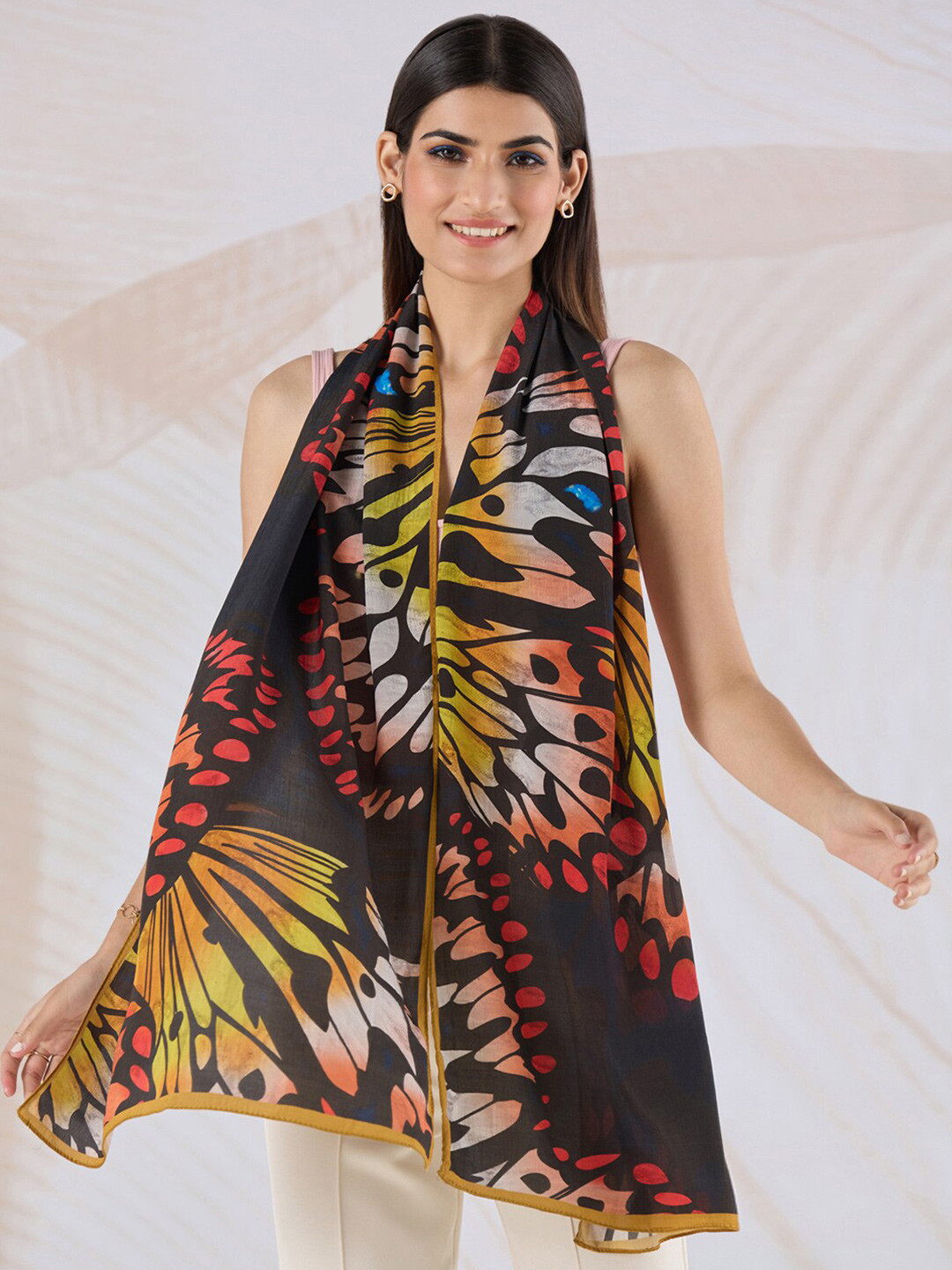 navyasa by liva Women Butterfly Printed Stole