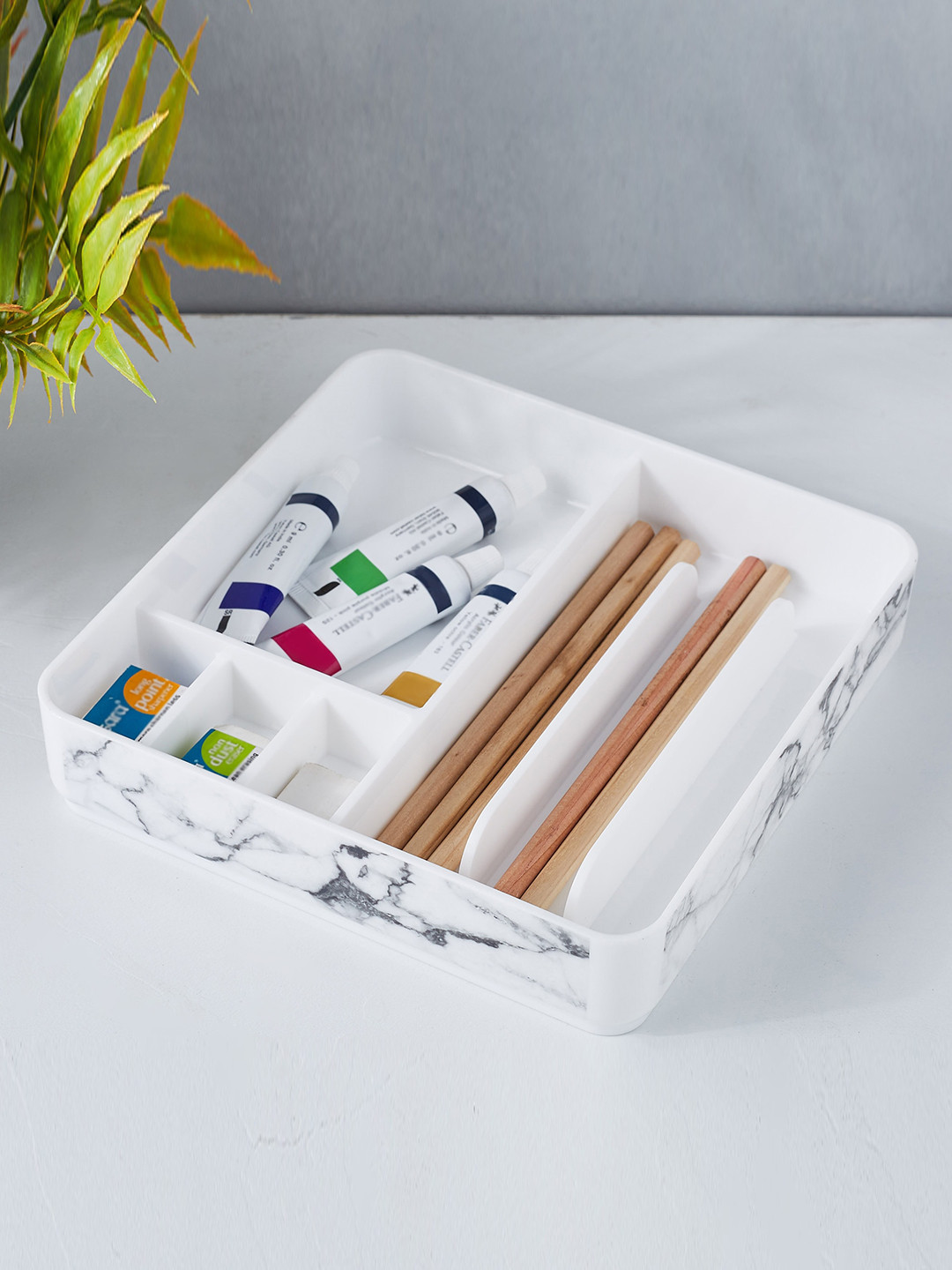 Home Centre Orion White Printed Multi-Utility Organiser