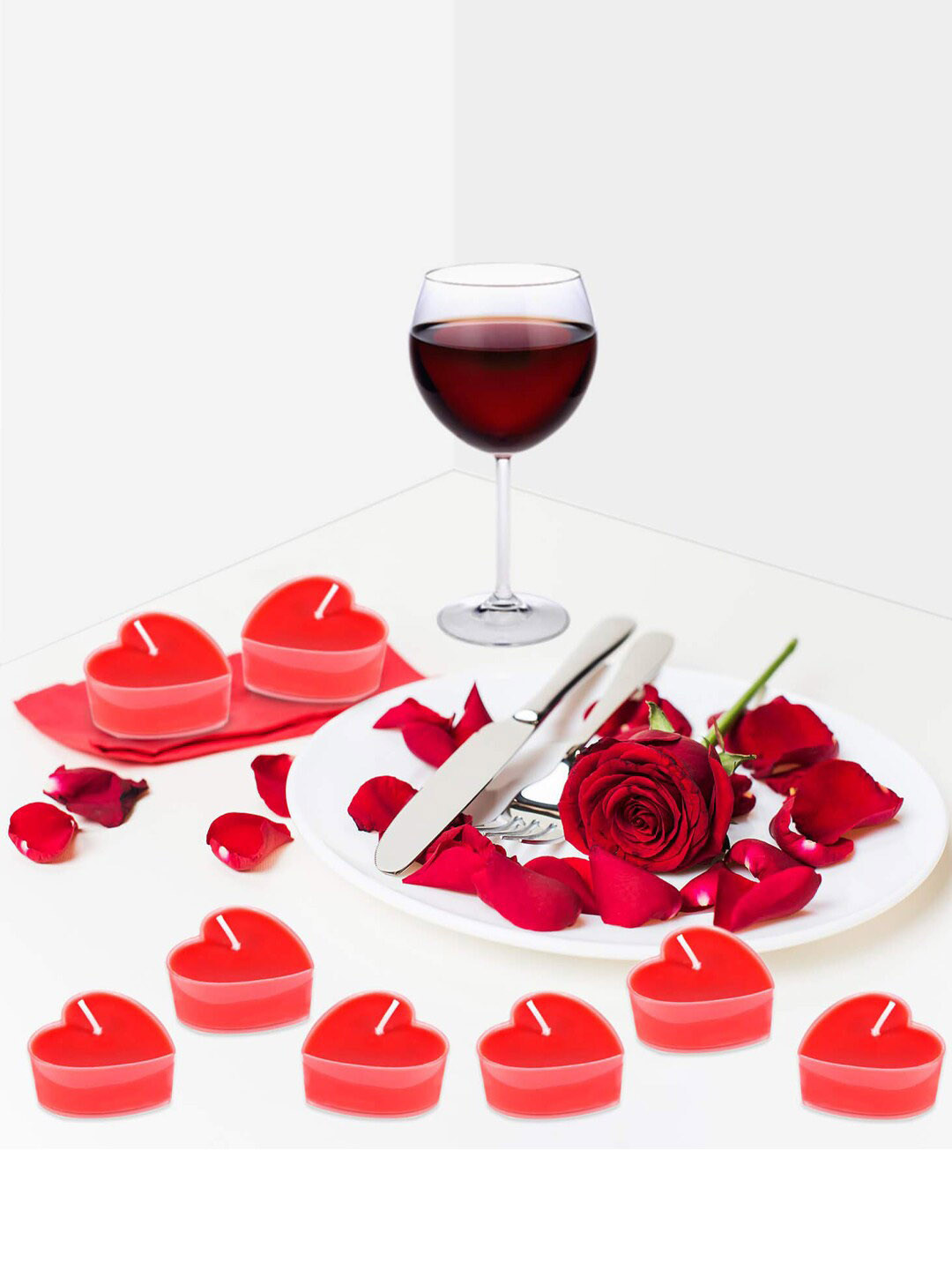 ZURU BUNCH Red 3 Pieces Heart Tealight Candles
