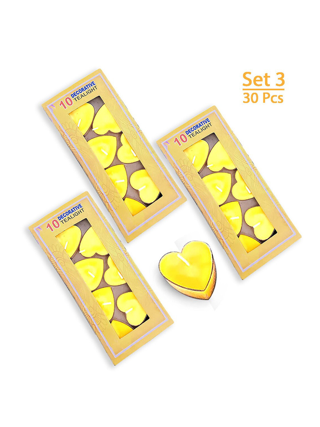 ZURU BUNCH Yellow 30 Pieces Heart Tealight Candle