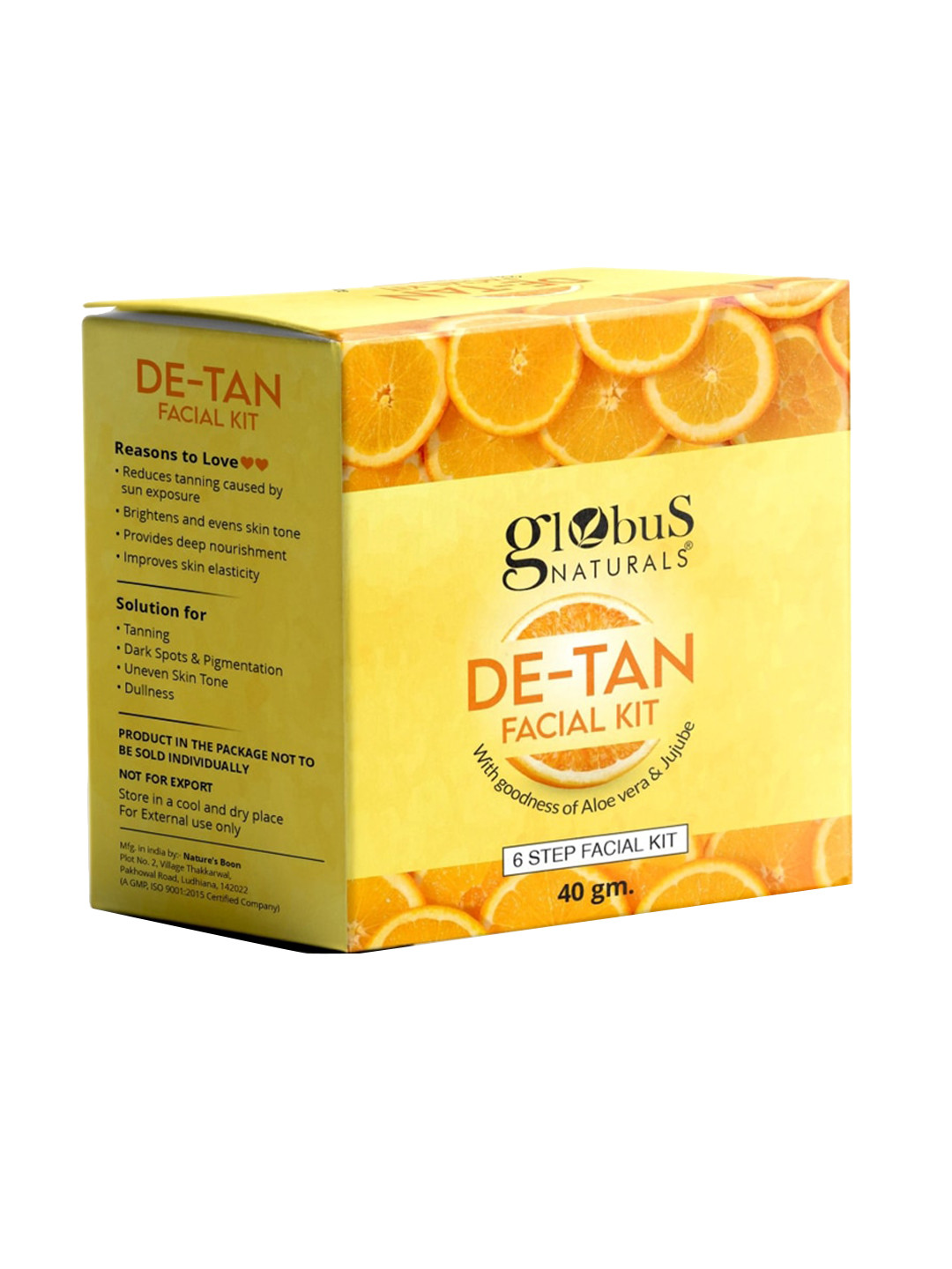 Globus naturals De-Tan 6 Step Facial Kit with Aloevera & Jujube - 40g