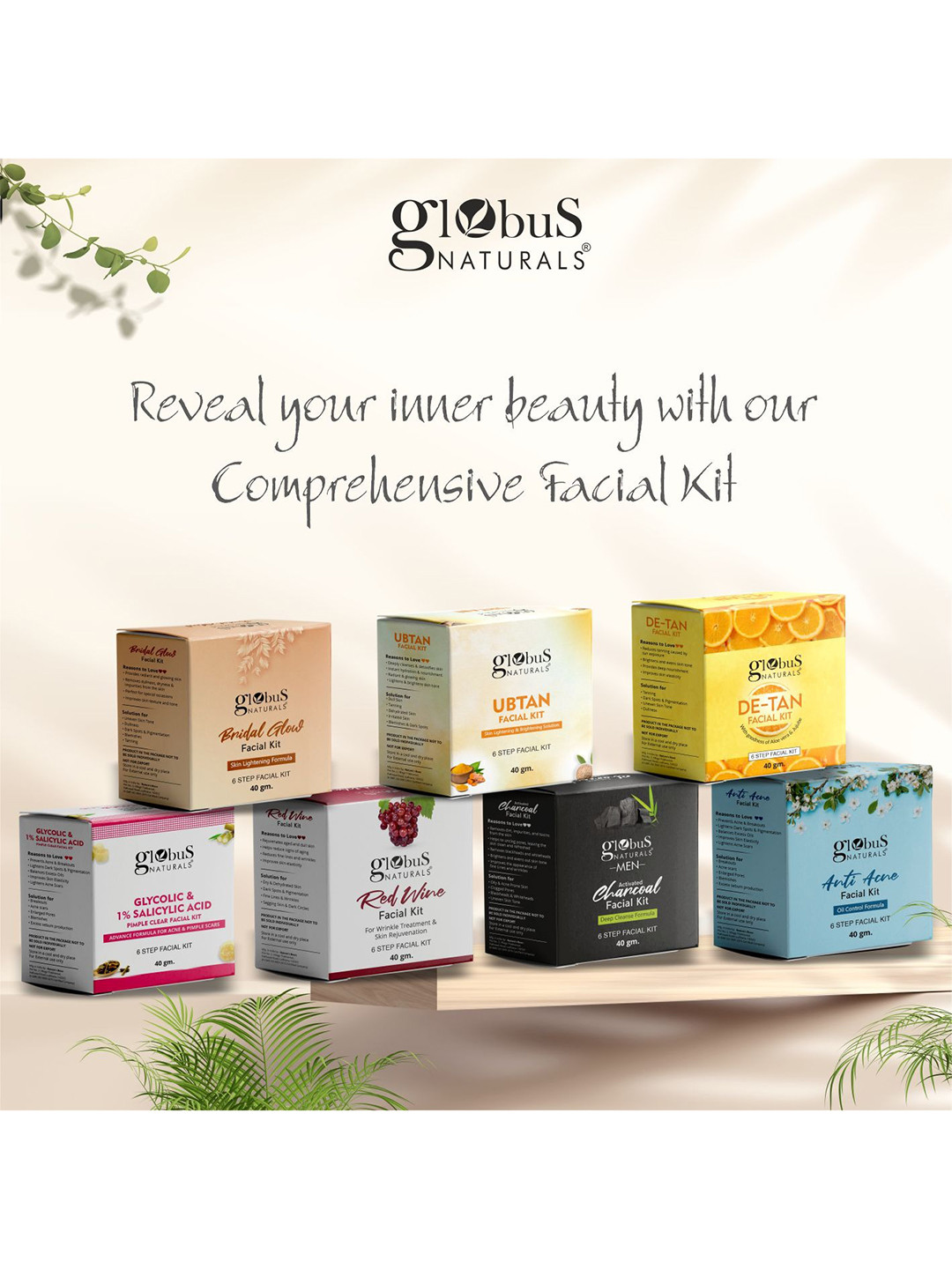 Globus naturals Anti-Acne Oil Control 6-Step Facial Kit-40gm