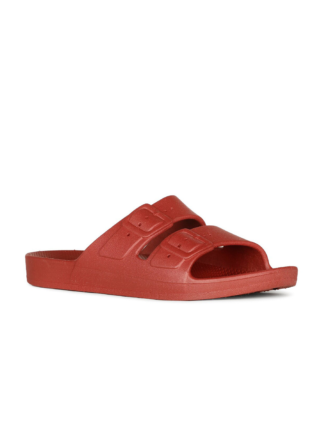 Sandak by Bata Textured Open Toe Flats With Buckles