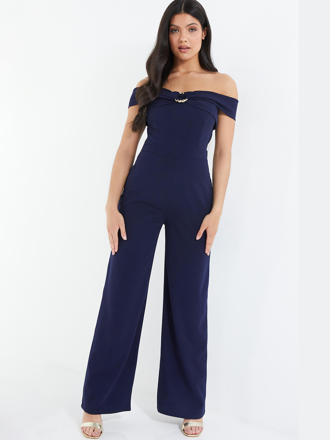 QUIZ Off-Shoulder Basic Jumpsuit