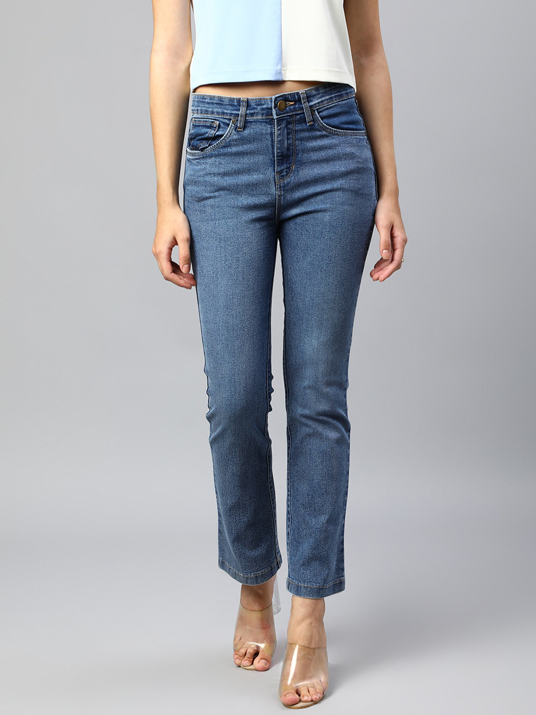 Xpose Women Comfort Bootcut High-Rise Light Fade Stretchable Jeans