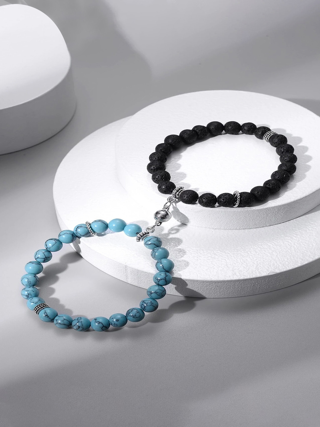 Fashion Frill Magnetic Beads Couple Bracelet