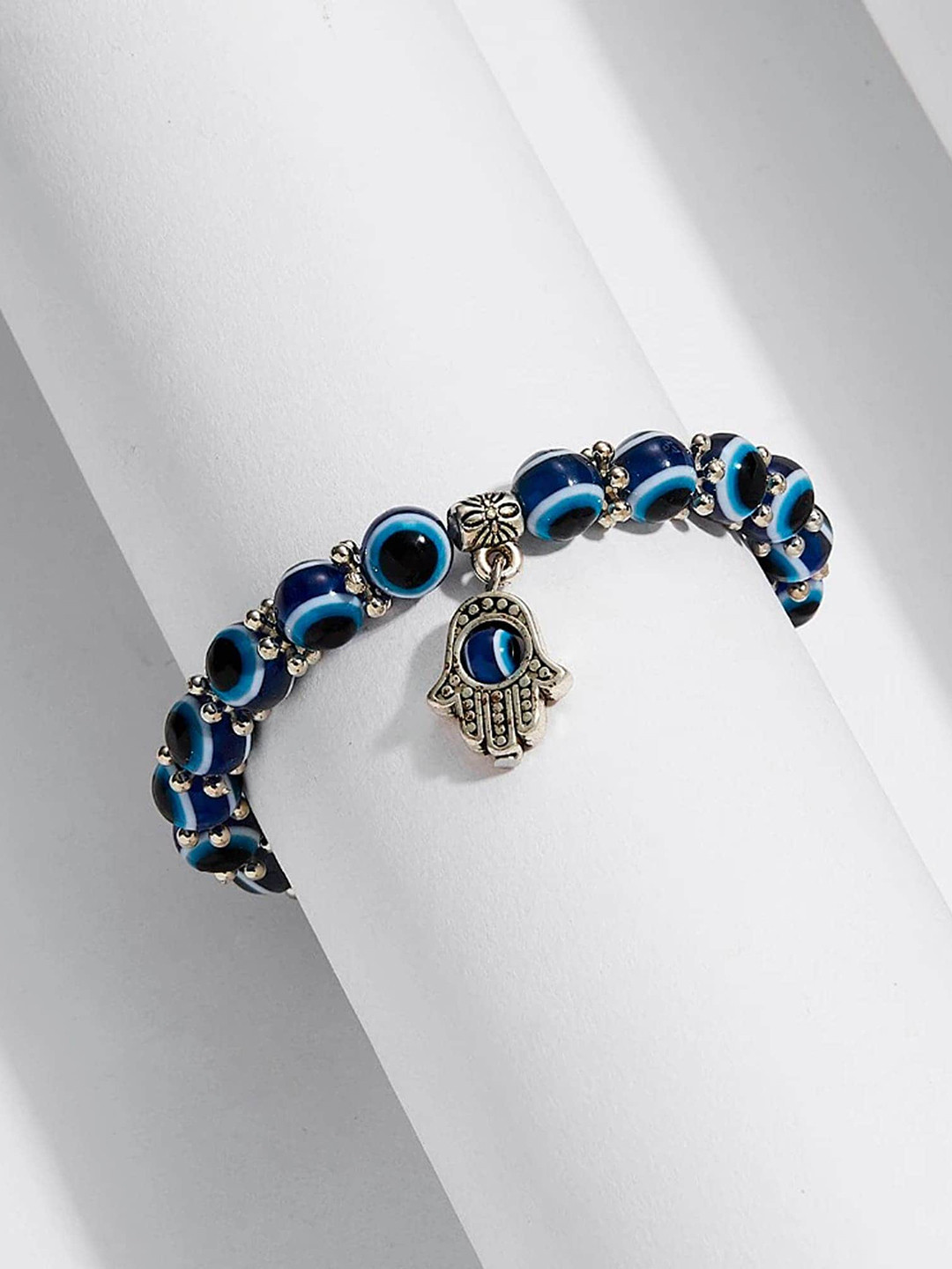 Fashion Frill Evil Eye Silver-Plated Bracelet