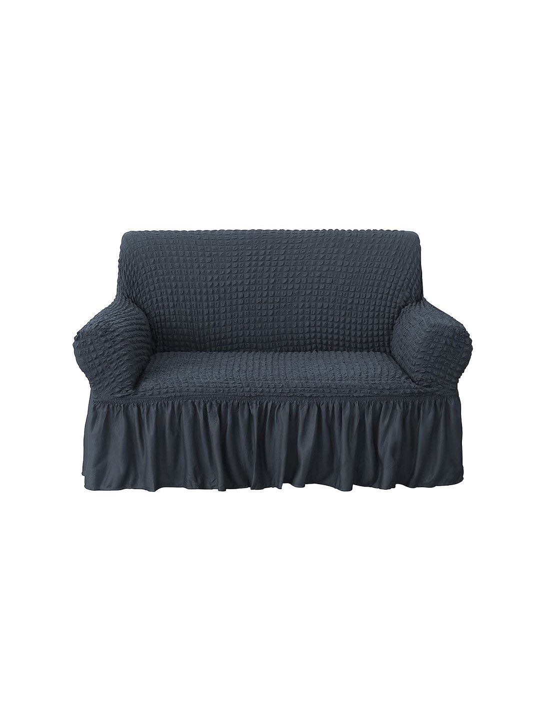 HOUSE OF QUIRK Grey Waterproof & Flexible 2-Seater Sofa Cover With Skirt
