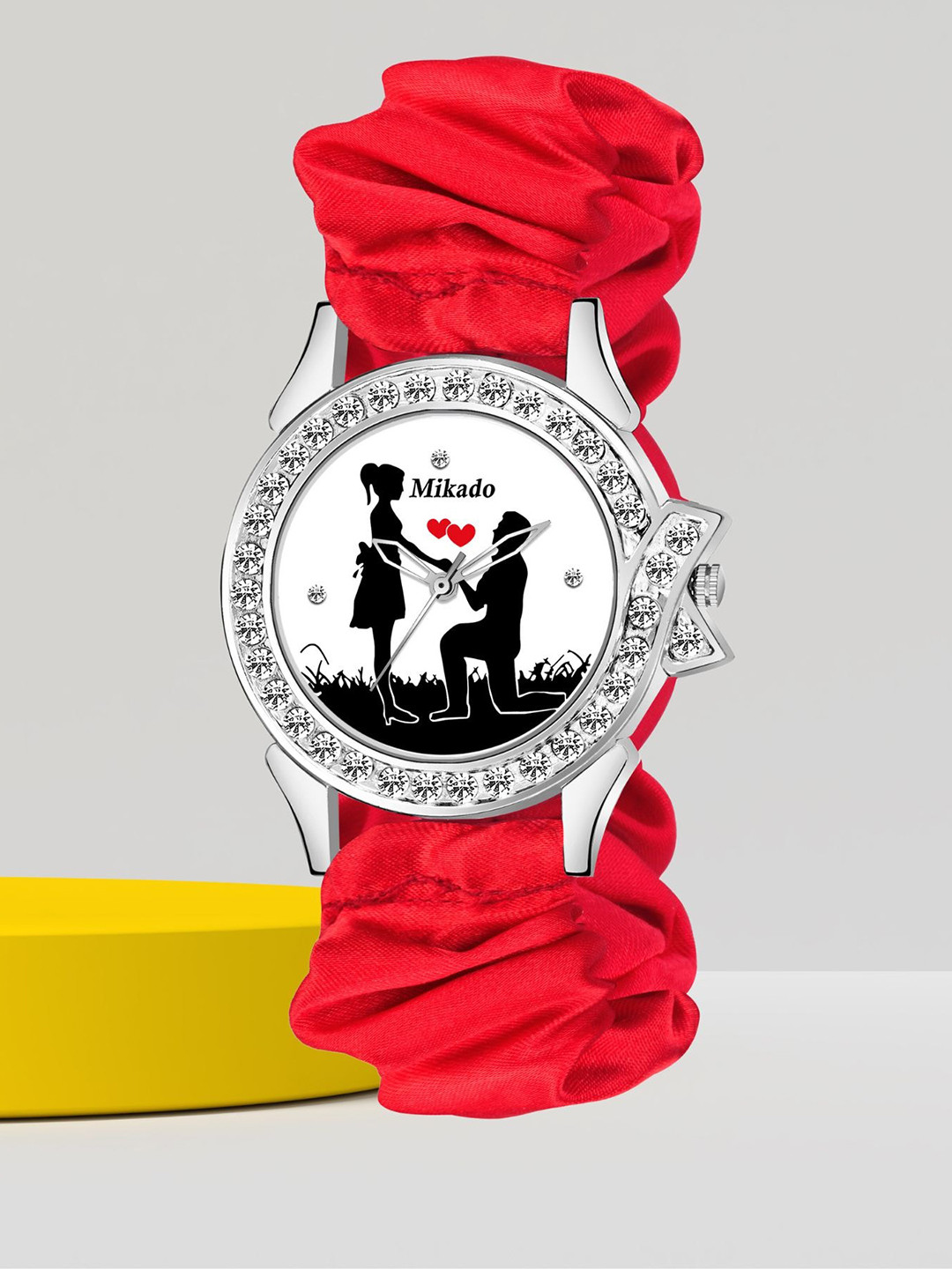 Mikado Women Brass Printed Dial & Textured Straps Analogue Watch ANU