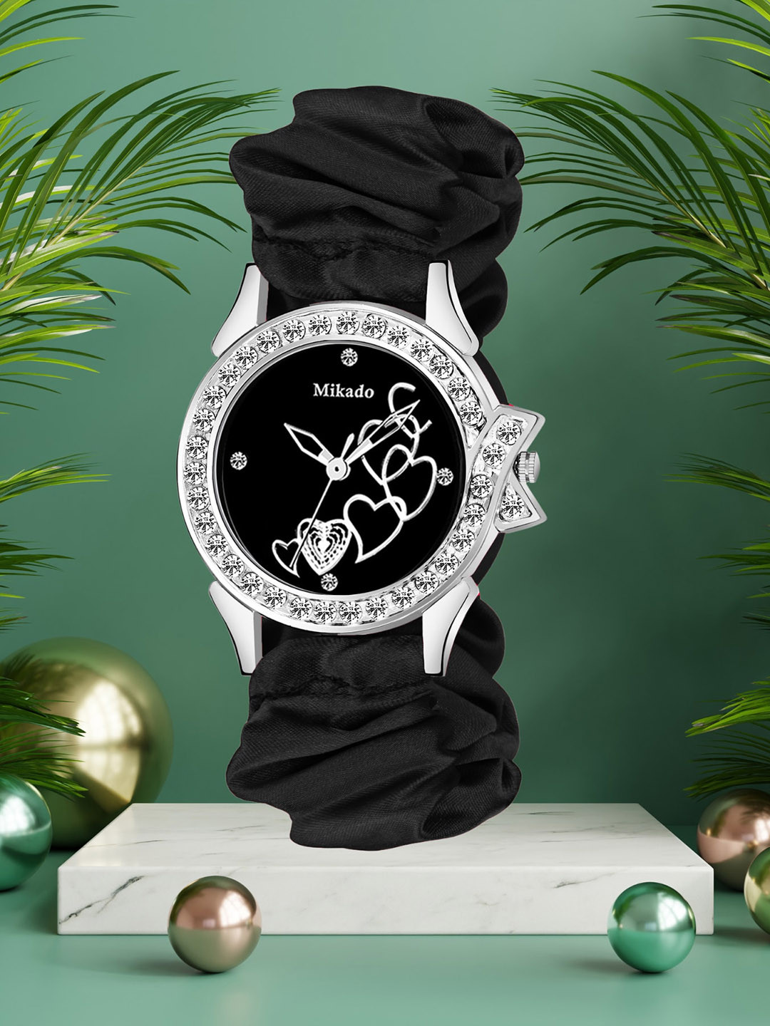 Mikado Women Brass Dial & Wrap Around Straps Analogue Watch HEART