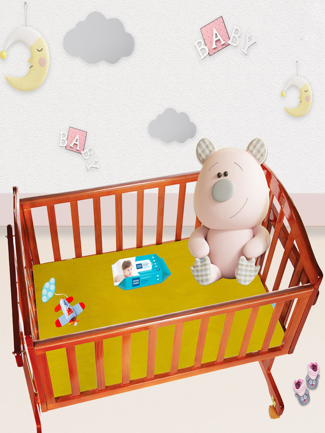 MeeMee Kids Olive Green Cotton Mattress Protector