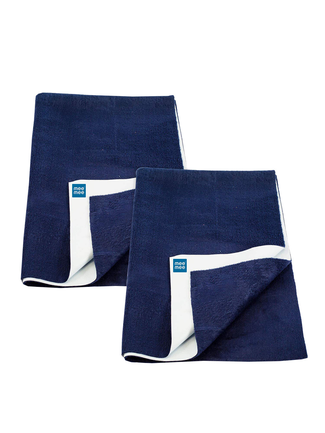 MeeMee 2-Pcs Navy Blue Cotton Mattress Protectors