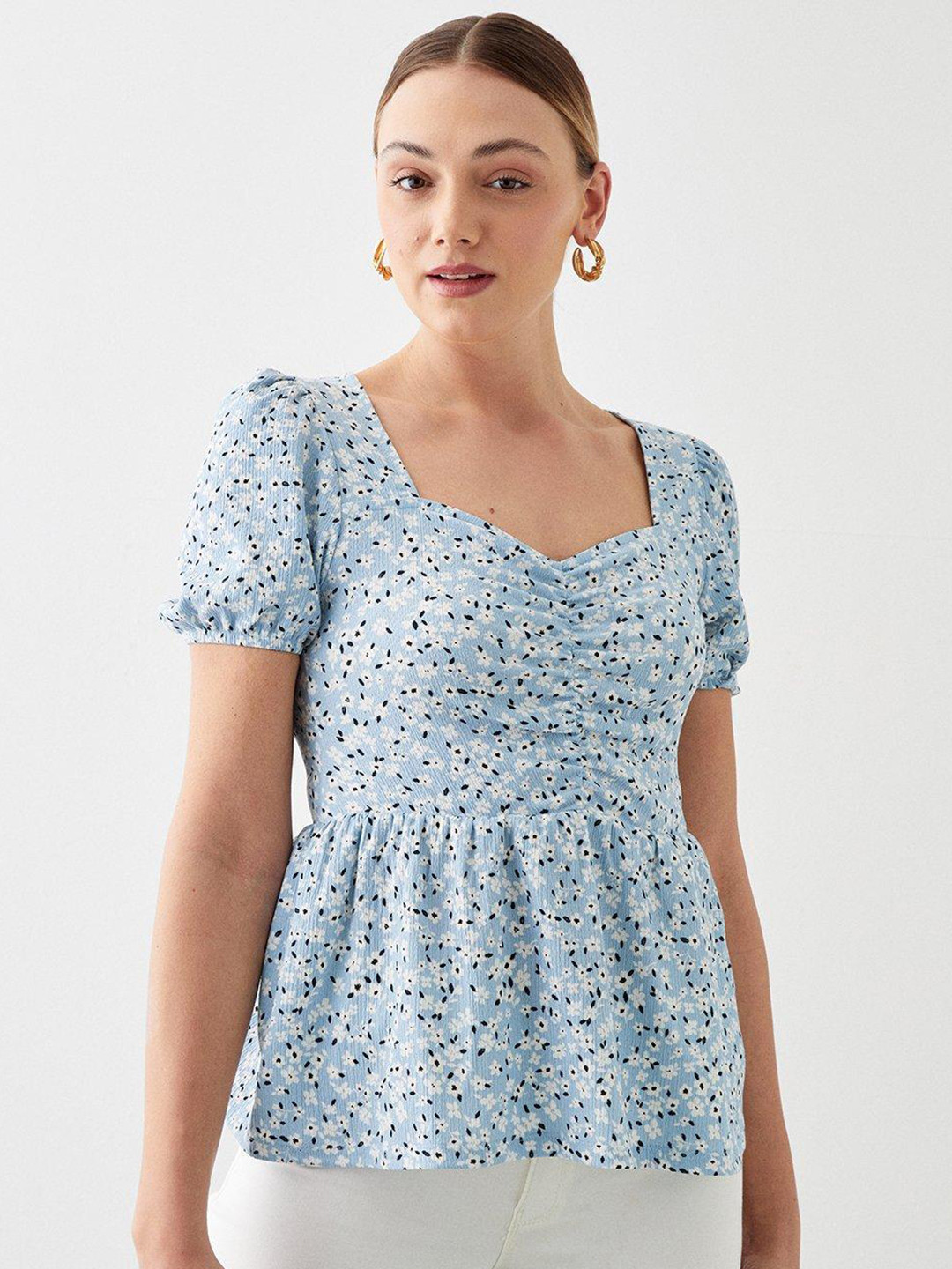 DOROTHY PERKINS Floral Print Ruched A-Line Top