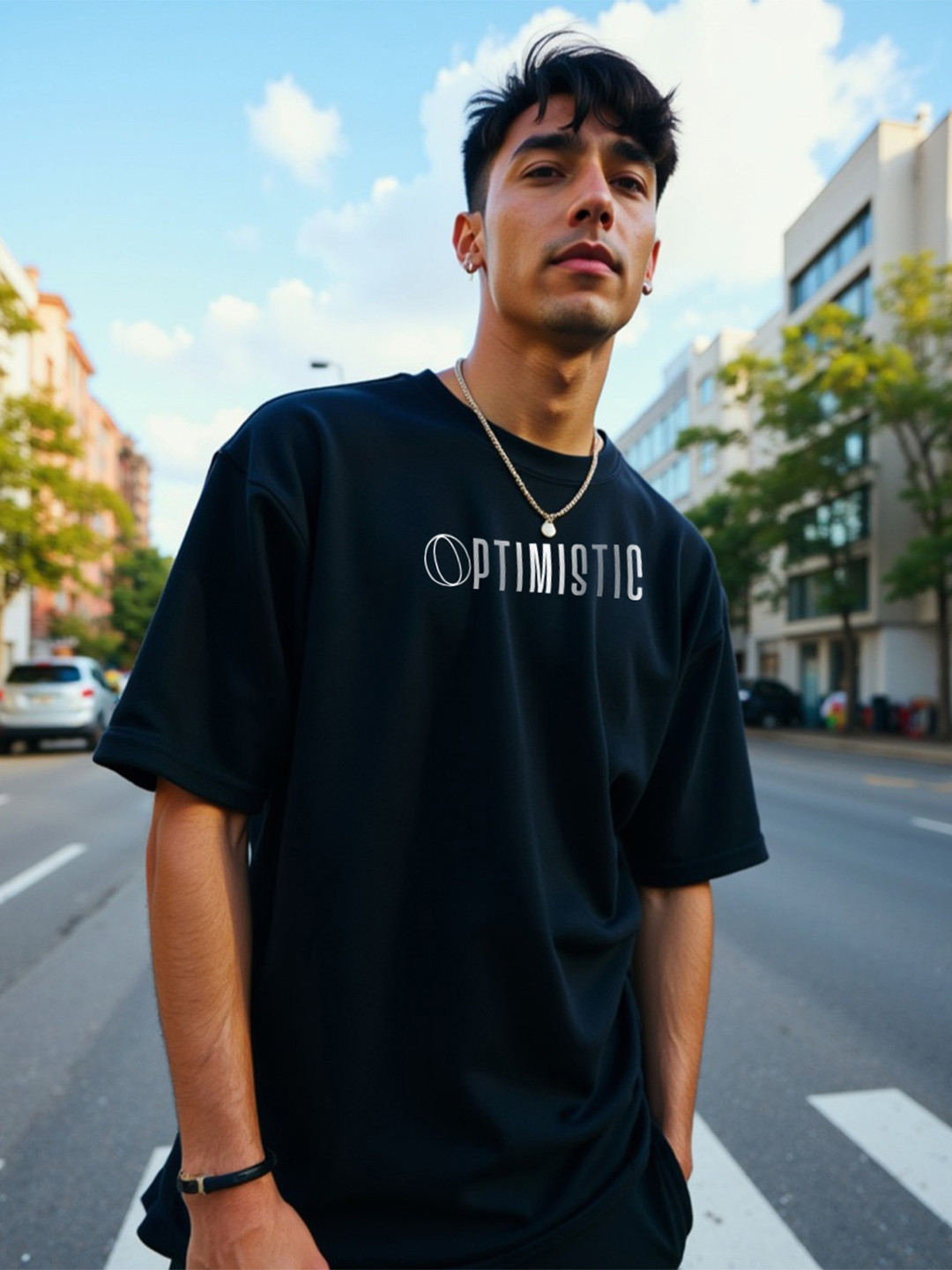 Optimistic Typography Printed Regular Fit Cotton T-shirt