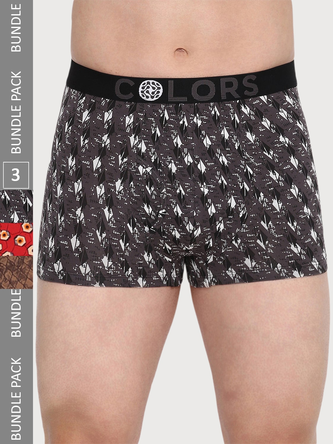Buy COLORS By Rupa Frontline Set Of 3 Assorted Printed Mini Trunks 105 -  Trunk for Men 23745732