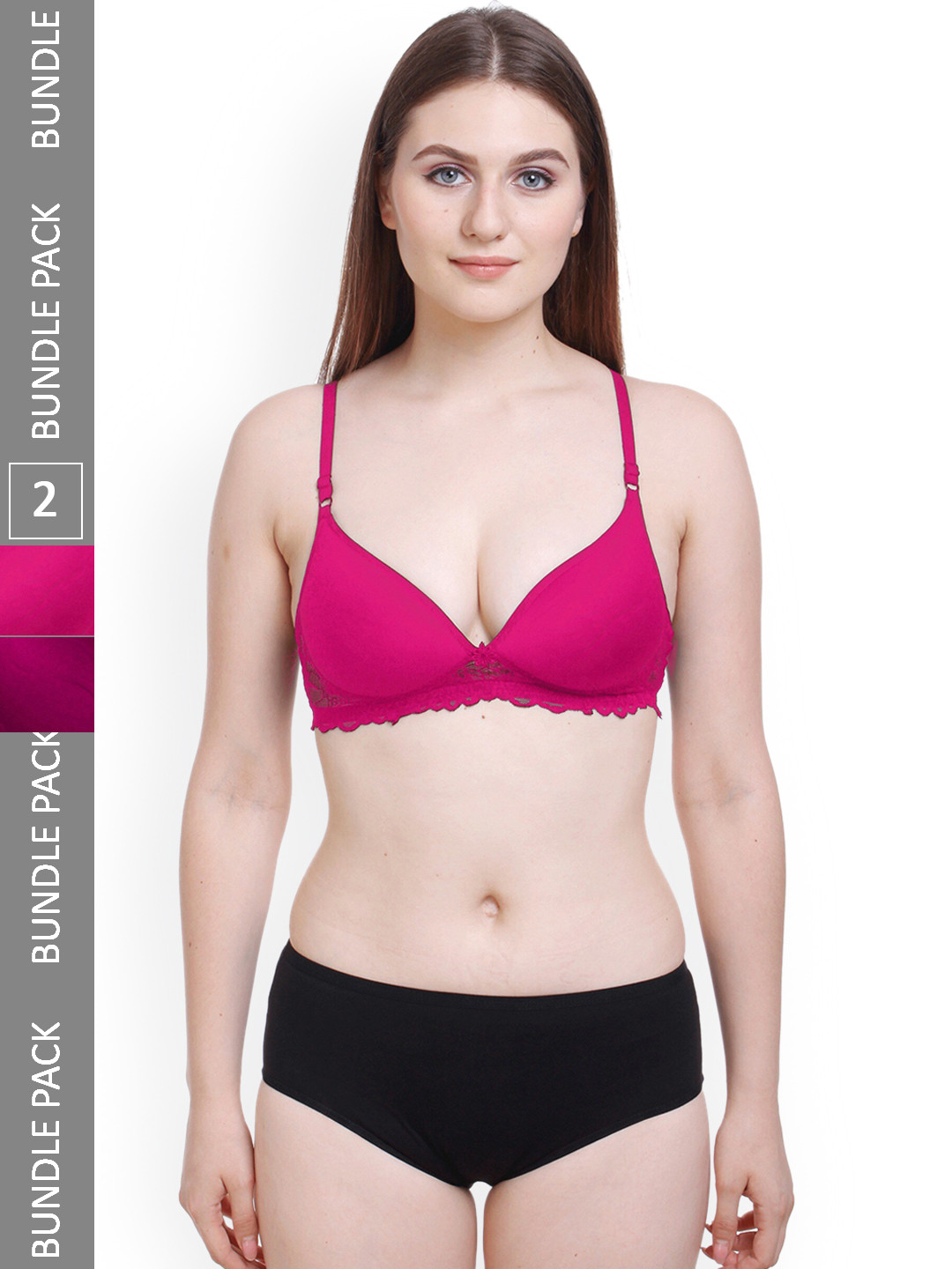 AROUSY Women Pack Of 2 Cotton Lingerie Set R_Pd Set_Pink_30