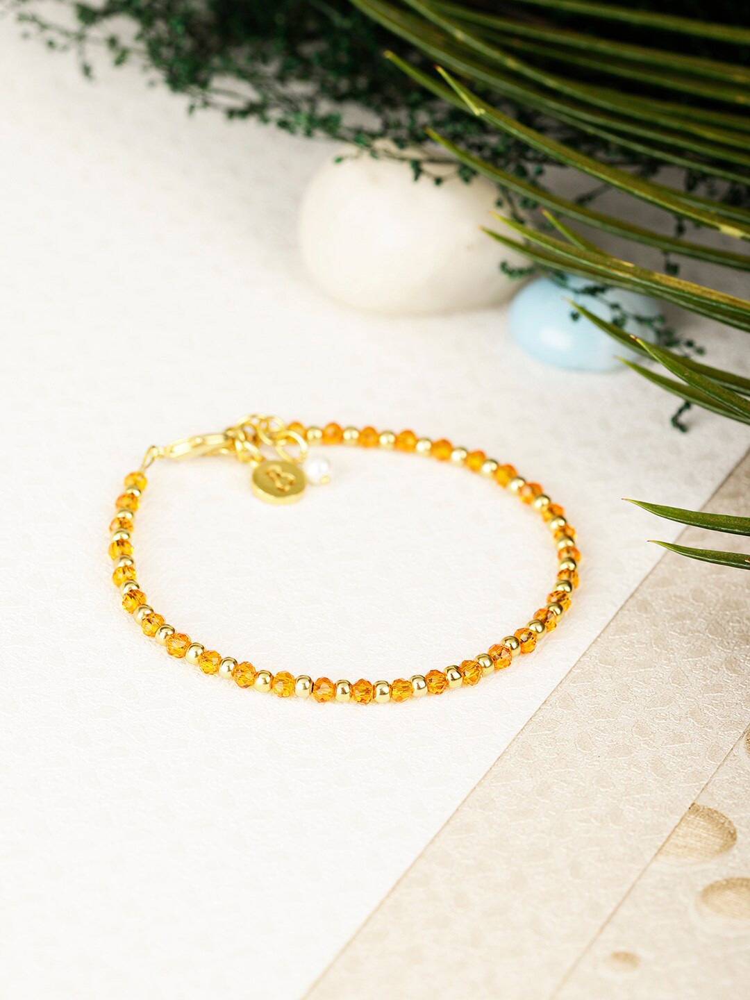 Berserk Gold-Plated Citrine Charm Bracelet