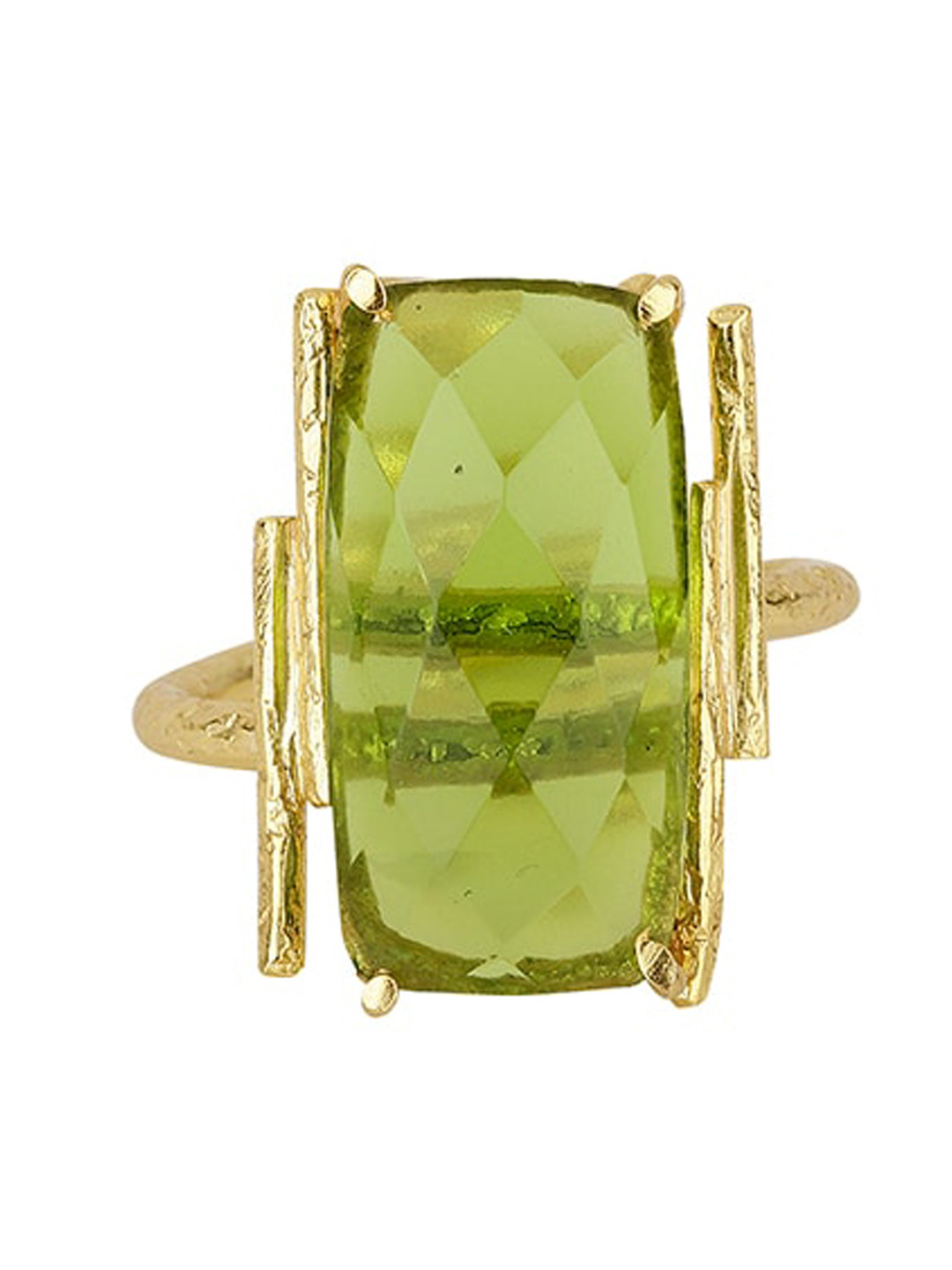 Berserk Gold-Plated Stone-Studded Adjustable Finger Ring