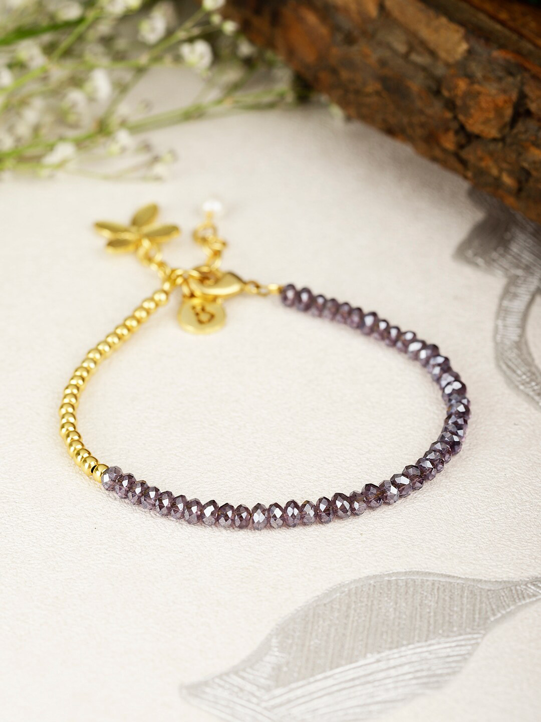 Berserk Gold-Plated Amethyst Charm Bracelet