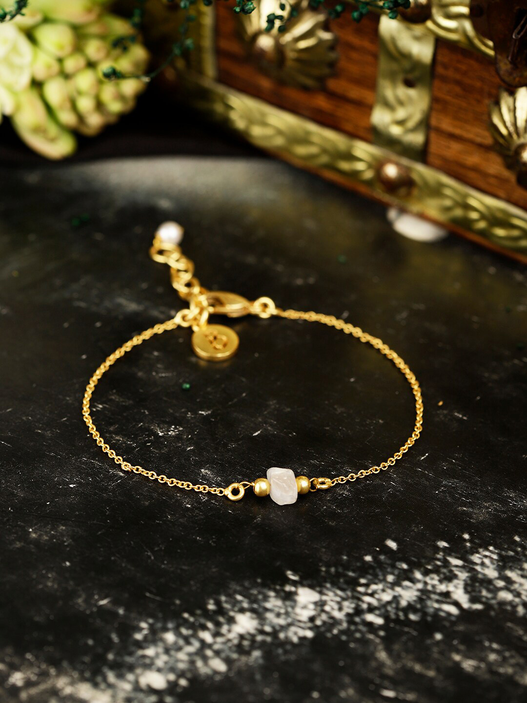 Berserk Gold-Plated Moonstone Charm Bracelet