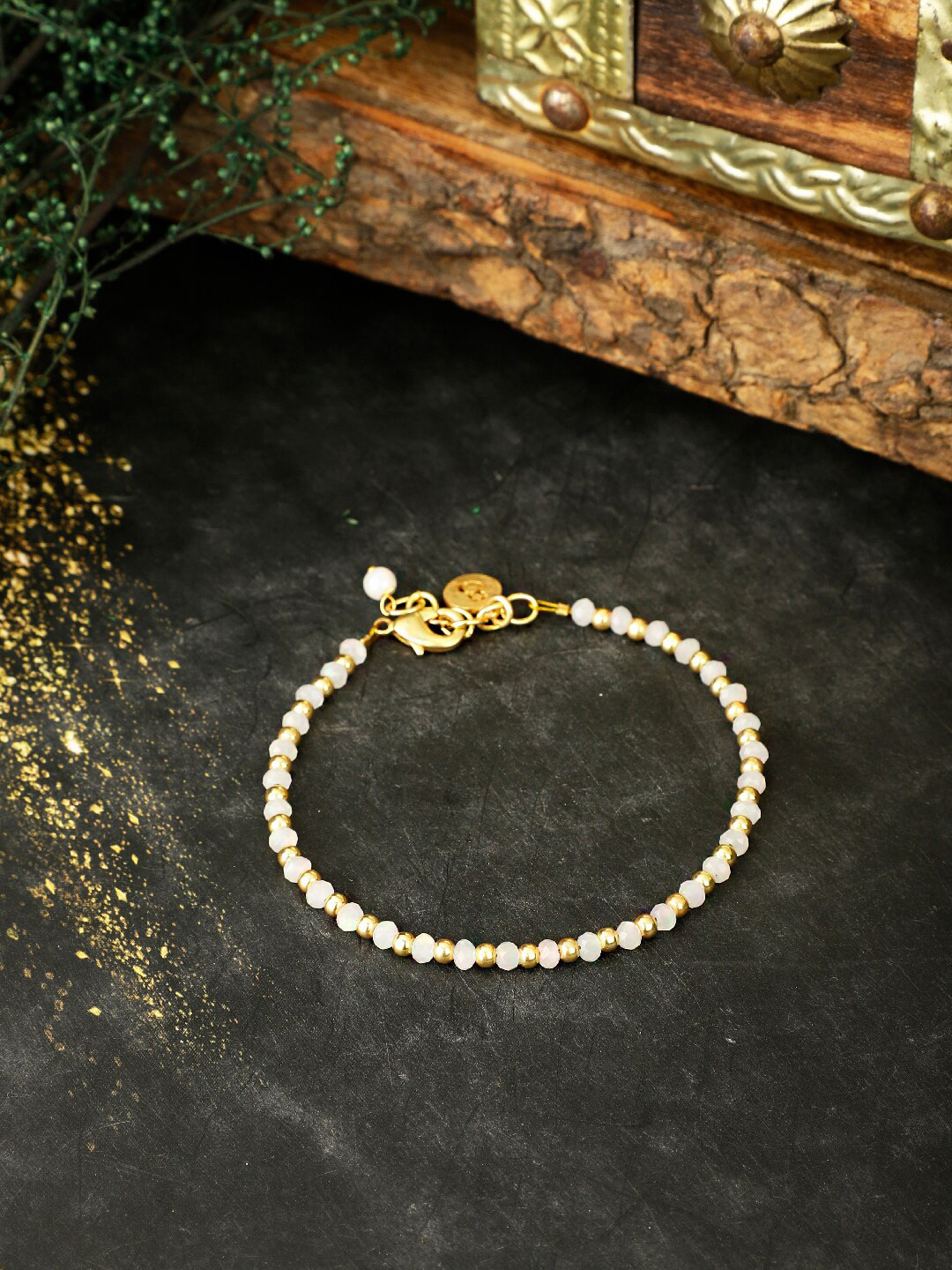 Berserk Gold-Plated Moonstone Link Bracelet