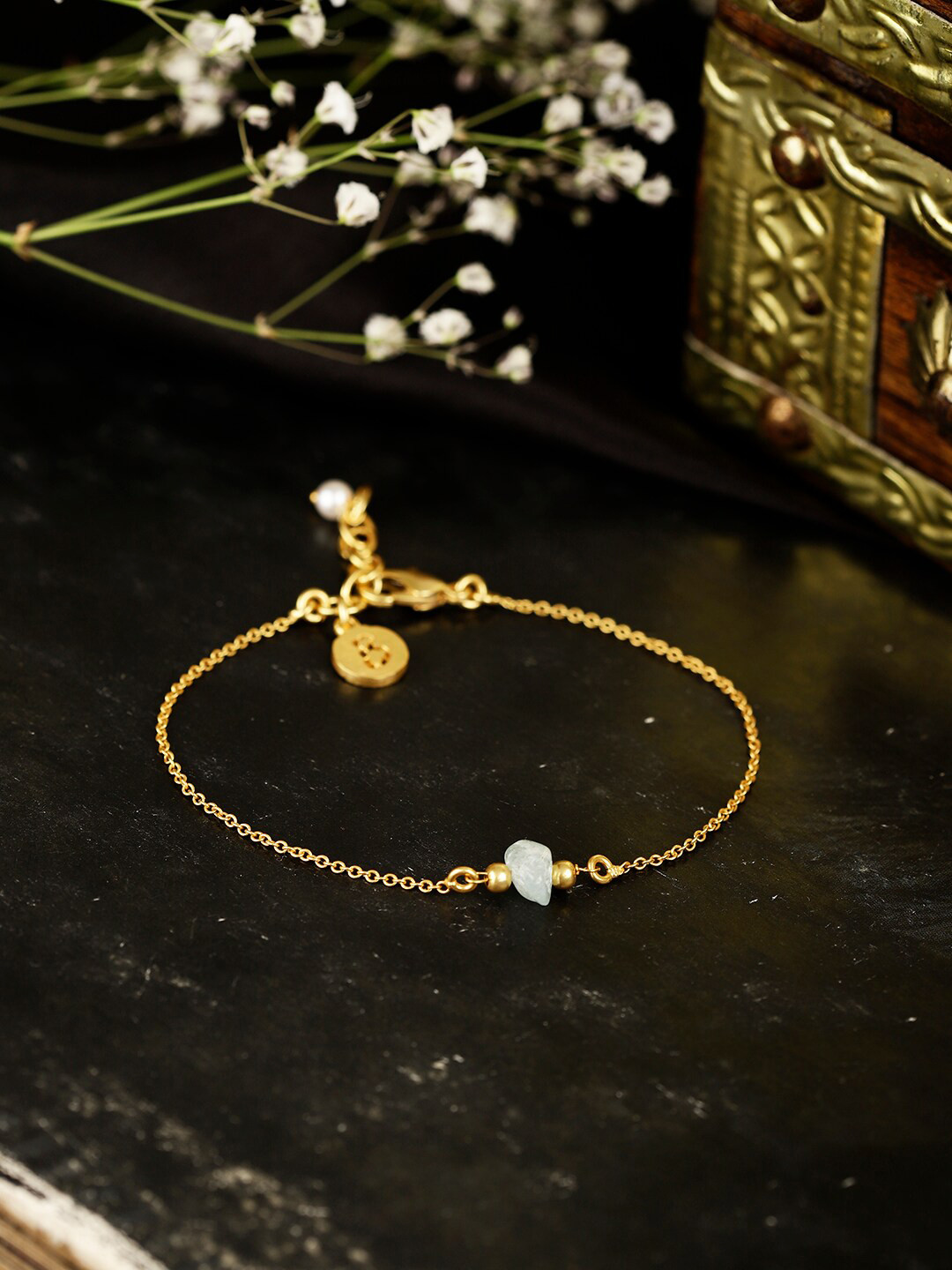 Berserk Gold-Plated Aquamarine Wraparound Bracelet