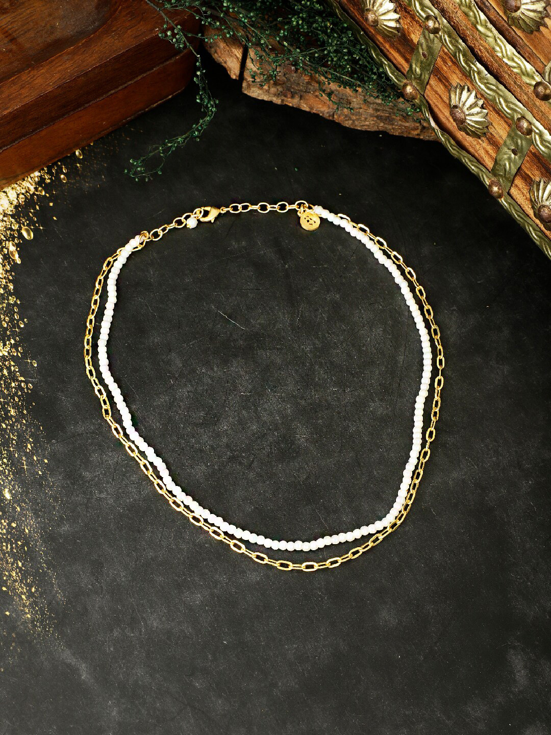Berserk Gold-Plated & Pearls Layered Necklace