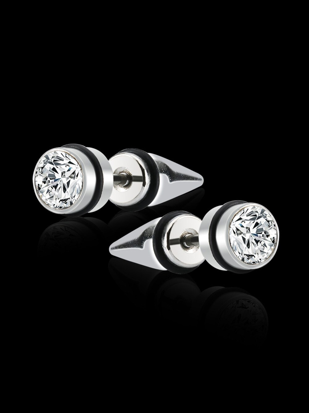 MEENAZ Black Contemporary Studs Earrings
