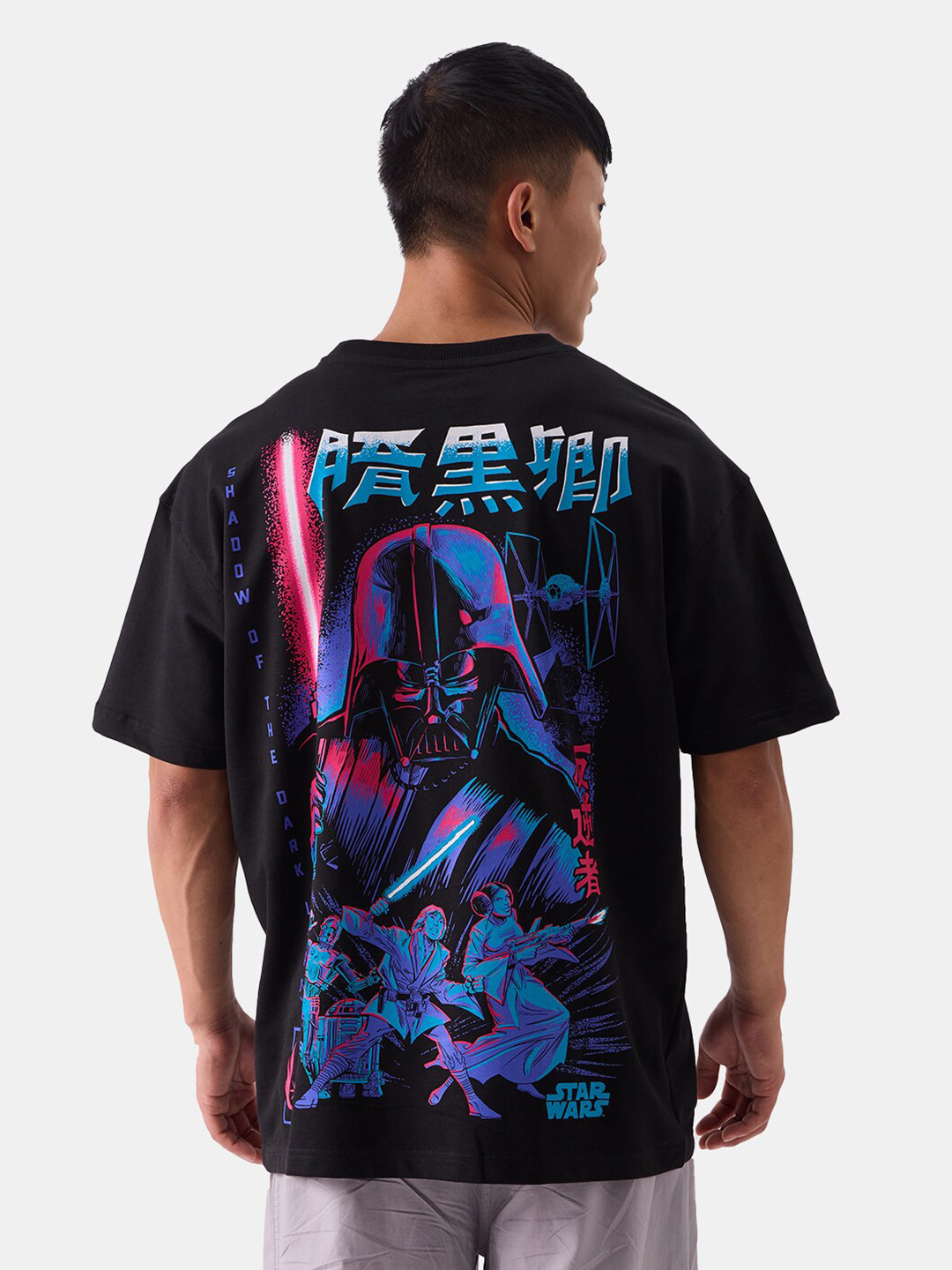 The Souled Store Black Superhero Graphic Star Wars Printed Pure Cotton T-Shirt