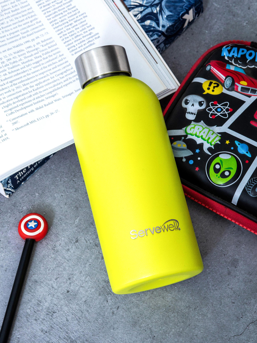 Servewell Osaka Lime Green Stainless Steel Single Wall Vacuum Water Bottle - 675ml