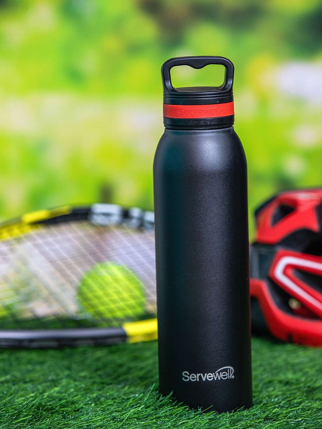 Servewell Oslo Black Stainless Steel Single Wall Vacuum Water Bottle - 720ml