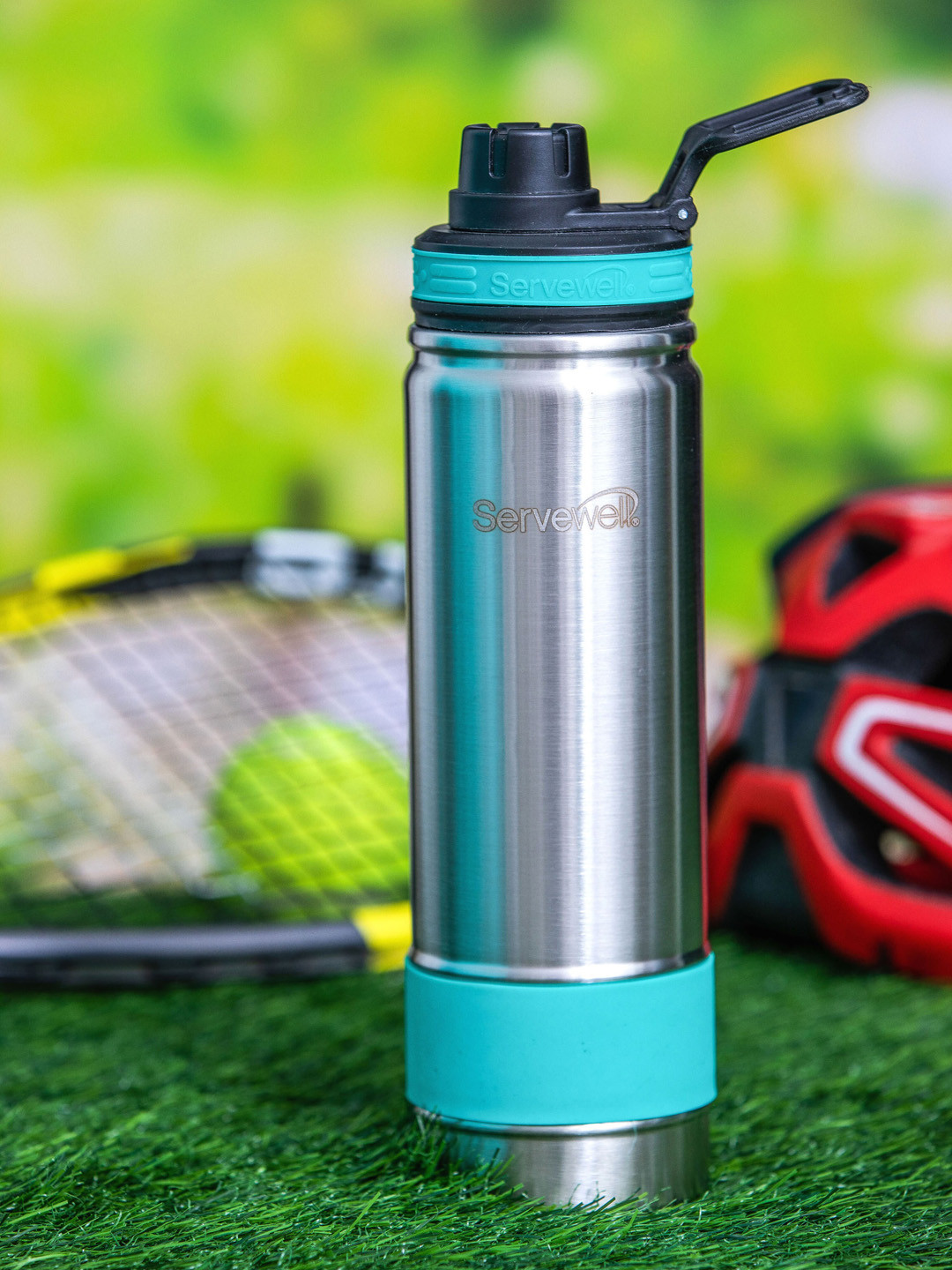 Servewell Green Solid Stainless Steel Double Wall Vacuum Sipper - 725ml